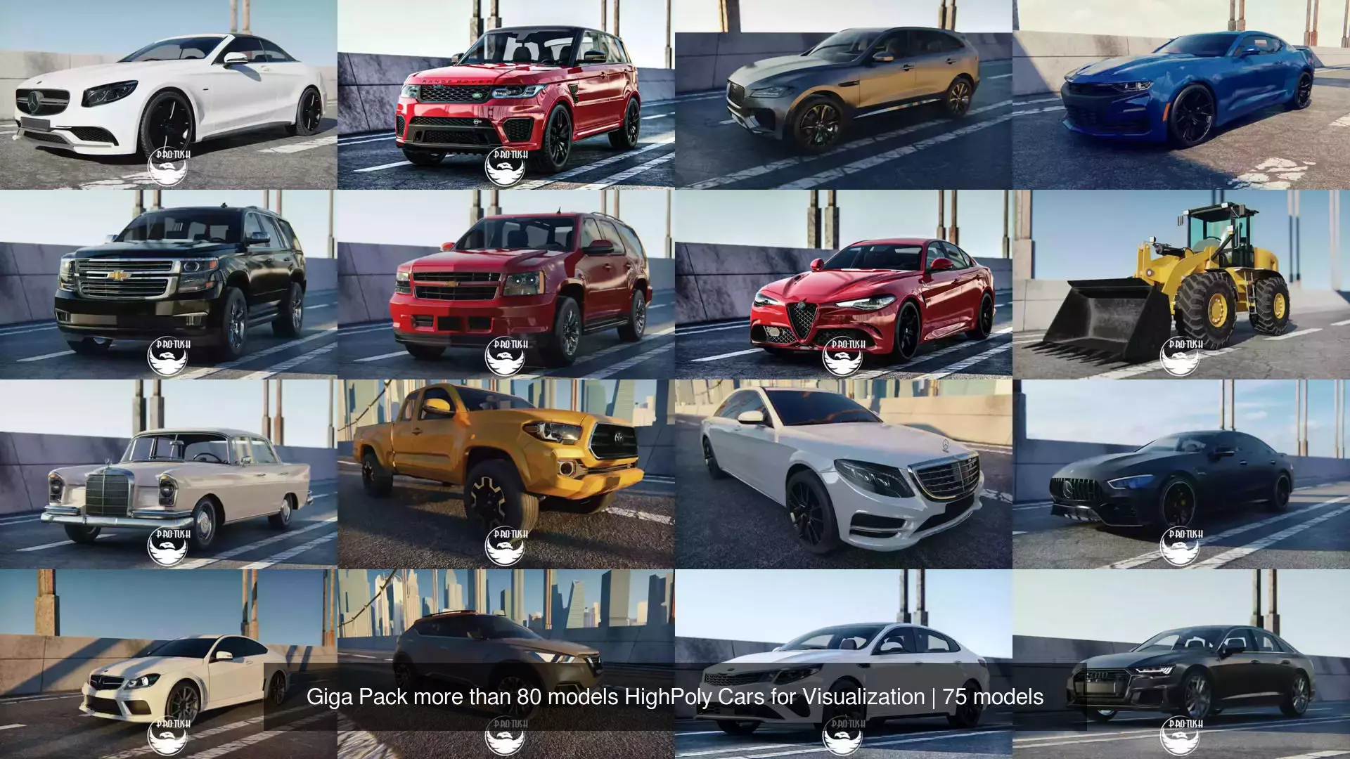 Giga Pack more than 80 models HighPoly Cars for Visualization 3D Model Collection_8