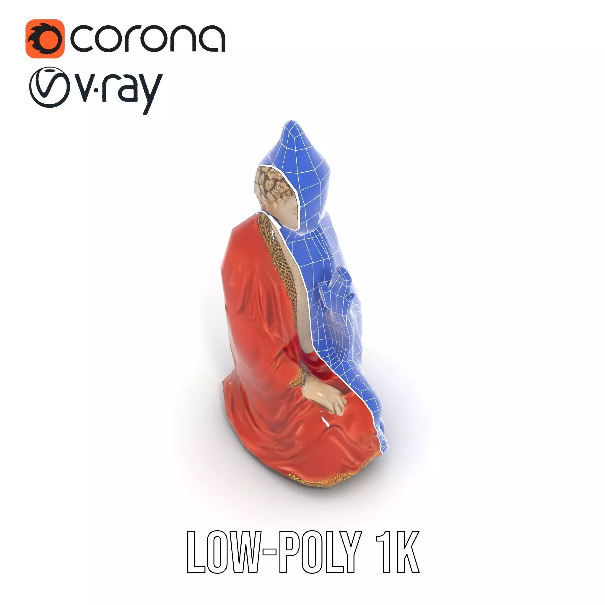 Buddha Serenity Statue model pack Low-poly 3D model_25