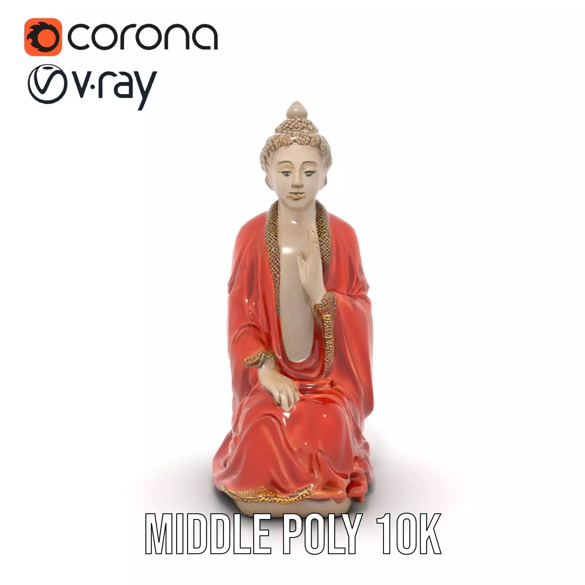 Buddha Serenity Statue model pack Low-poly 3D model_6