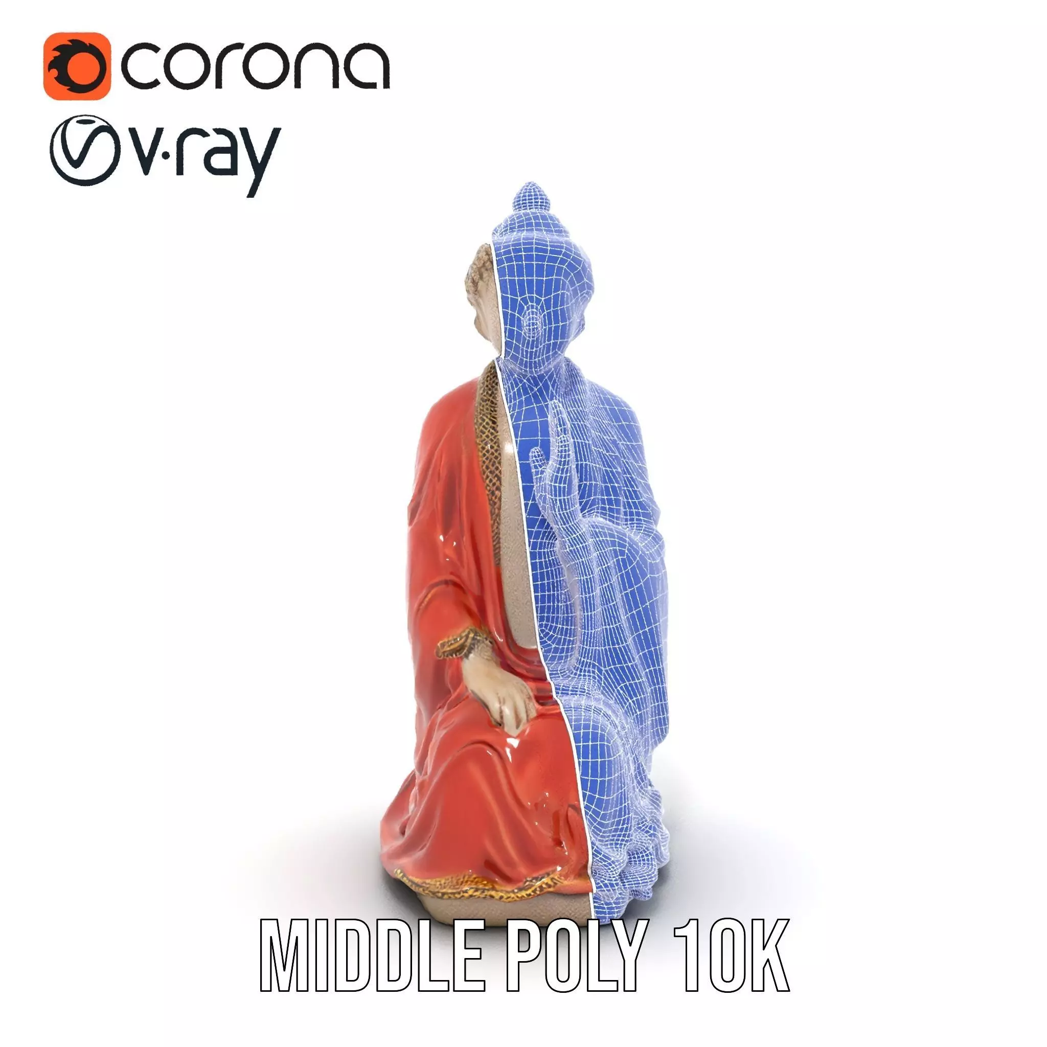 Buddha Serenity Statue model pack Low-poly 3D model_24