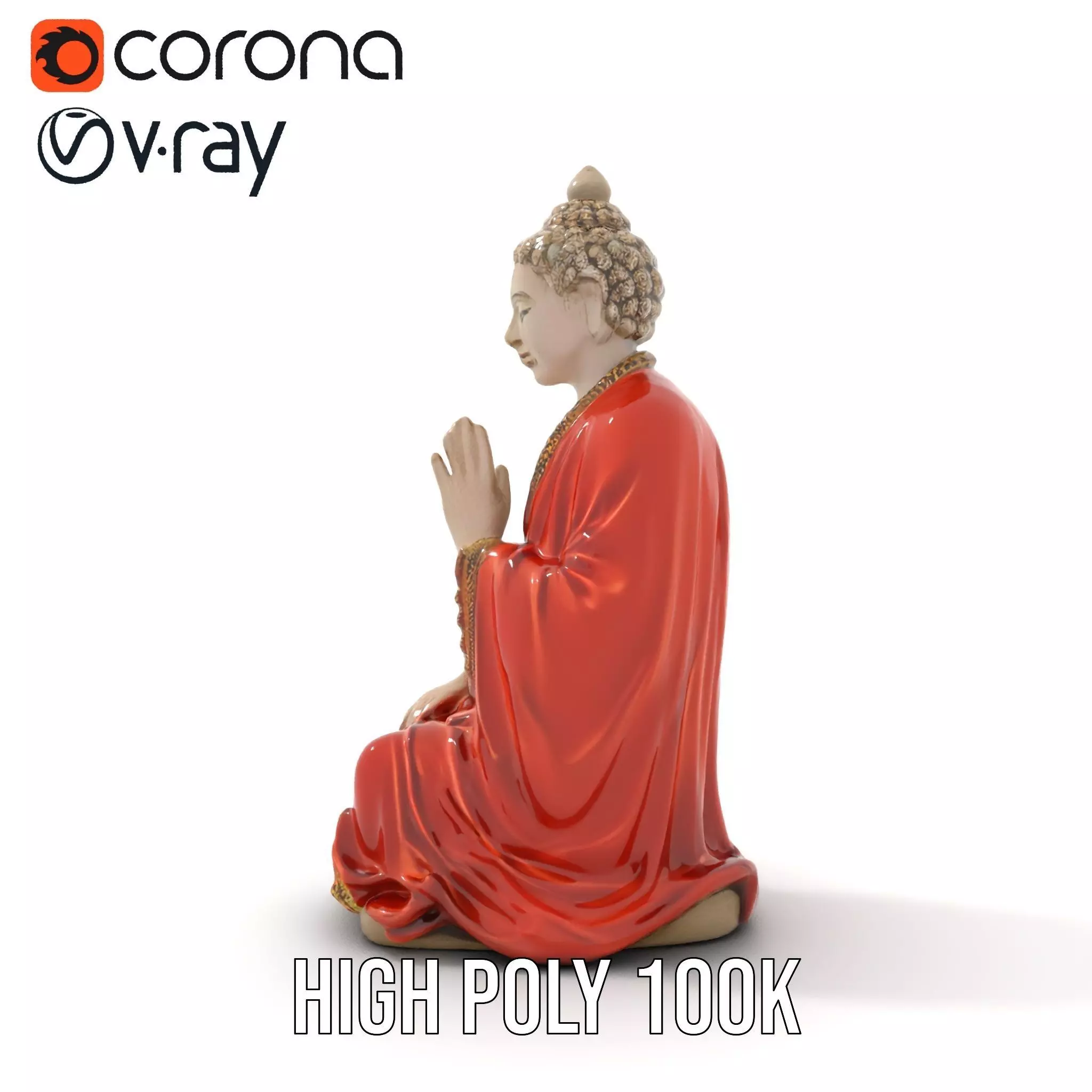 Buddha Serenity Statue model pack Low-poly 3D model_29