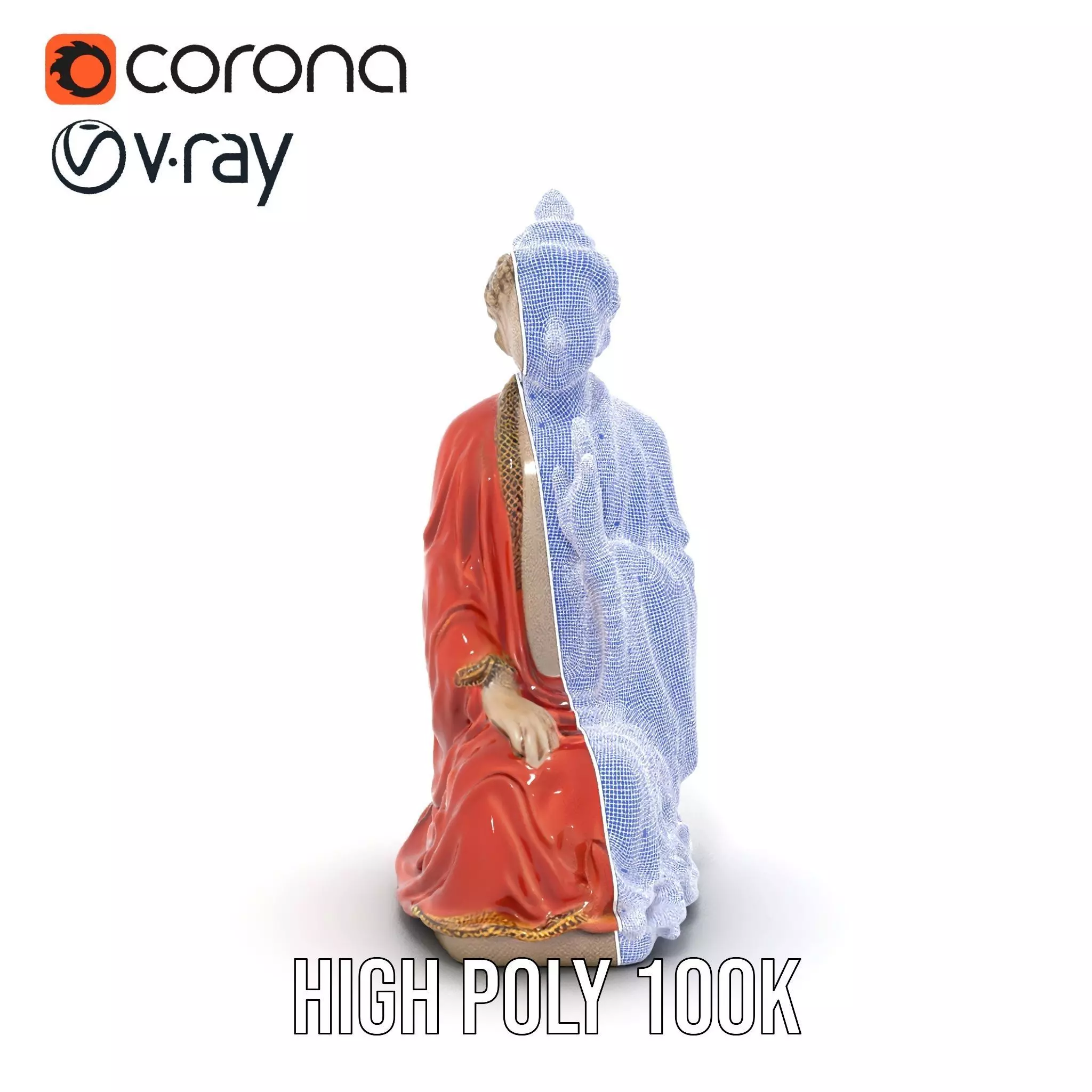 Buddha Serenity Statue model pack Low-poly 3D model_34
