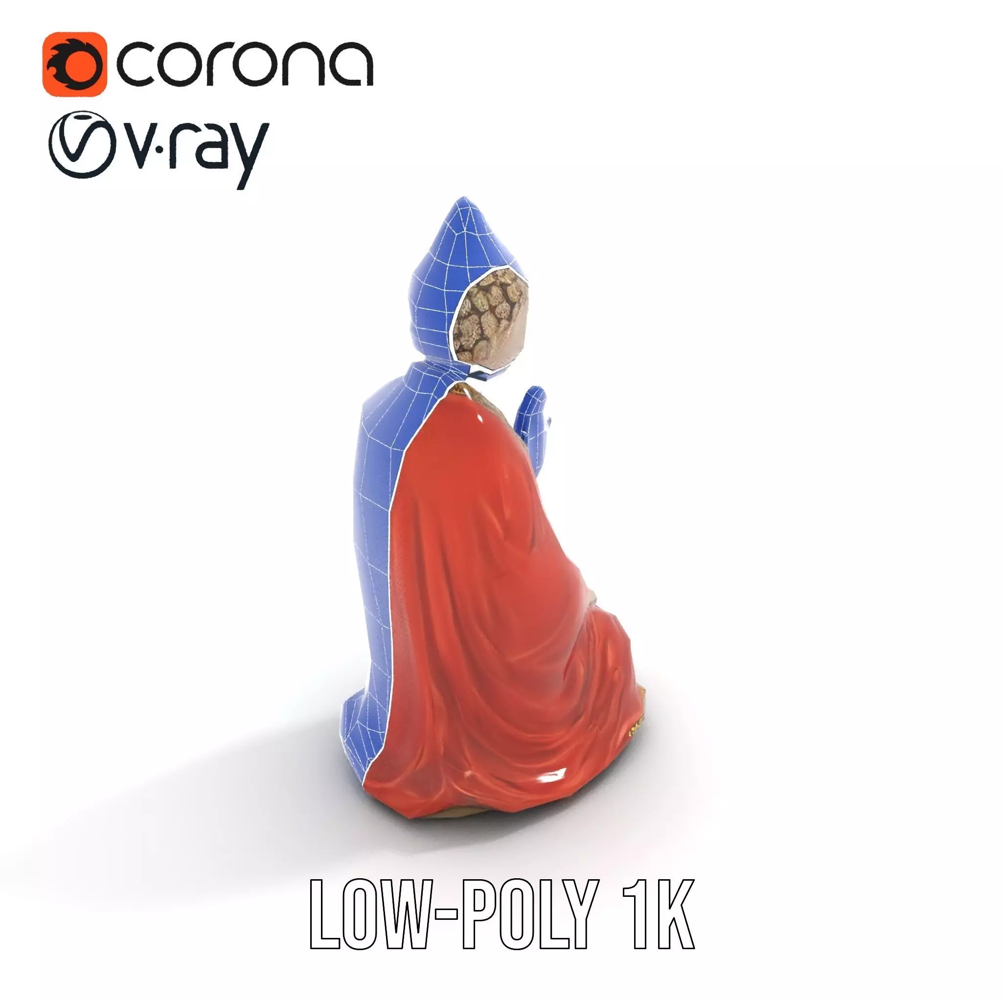 Buddha Serenity Statue model pack Low-poly 3D model_8