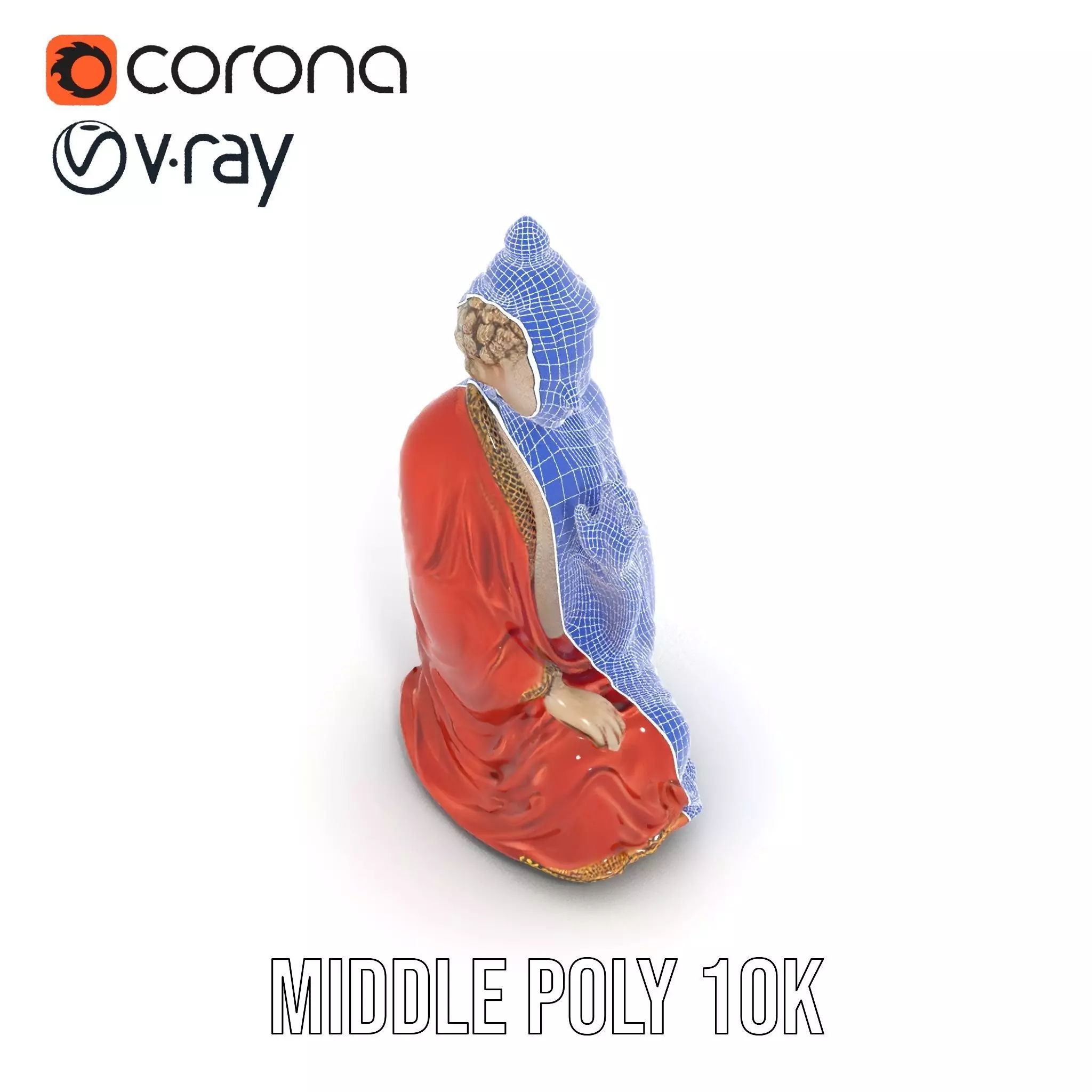 Buddha Serenity Statue model pack Low-poly 3D model_27