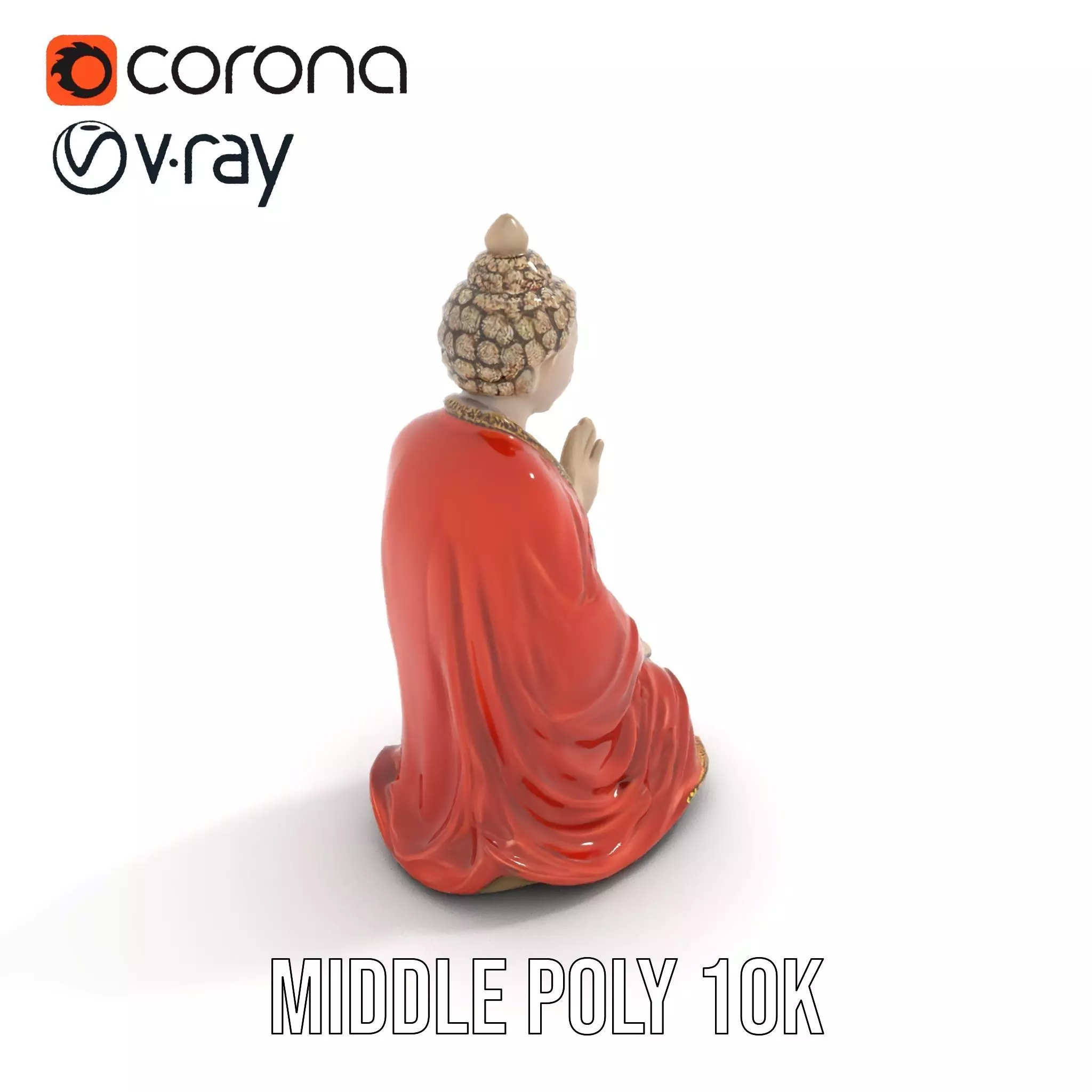 Buddha Serenity Statue model pack Low-poly 3D model_5