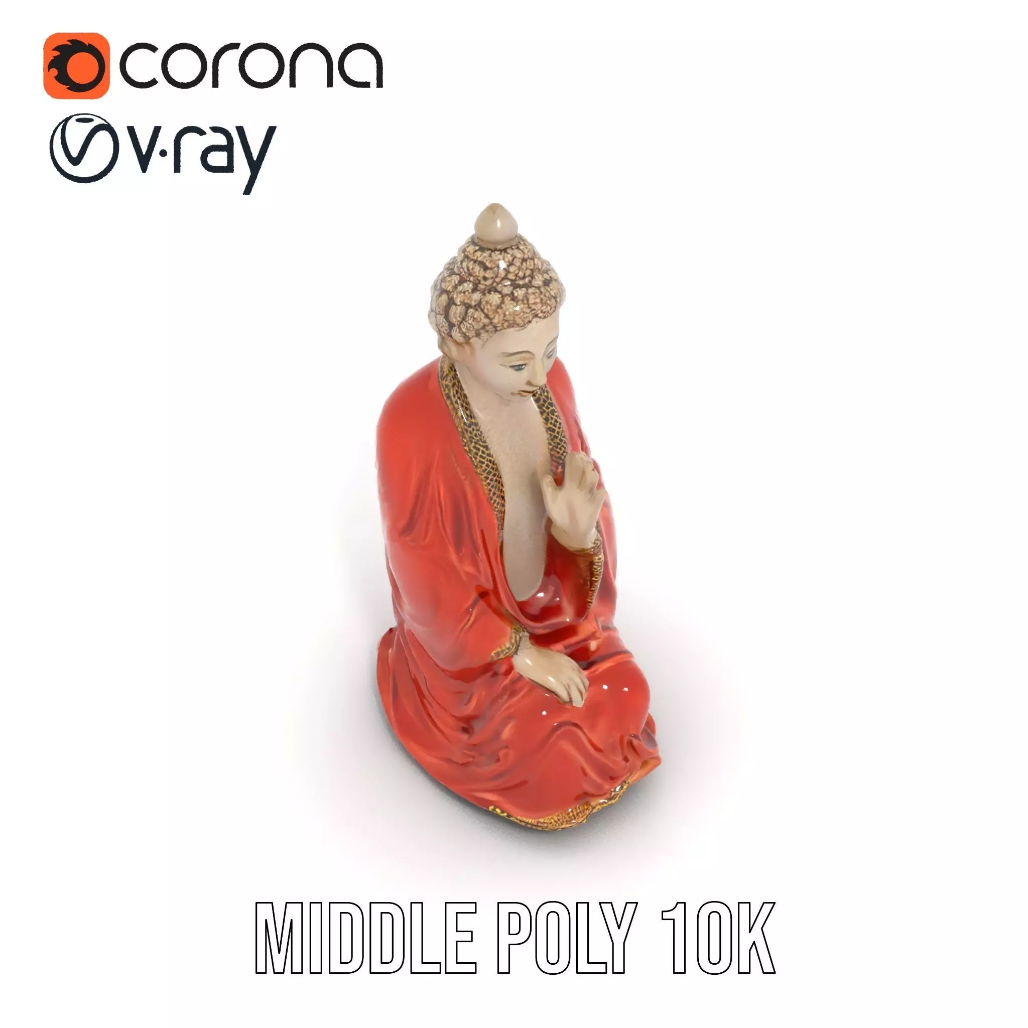 Buddha Serenity Statue model pack Low-poly 3D model_9