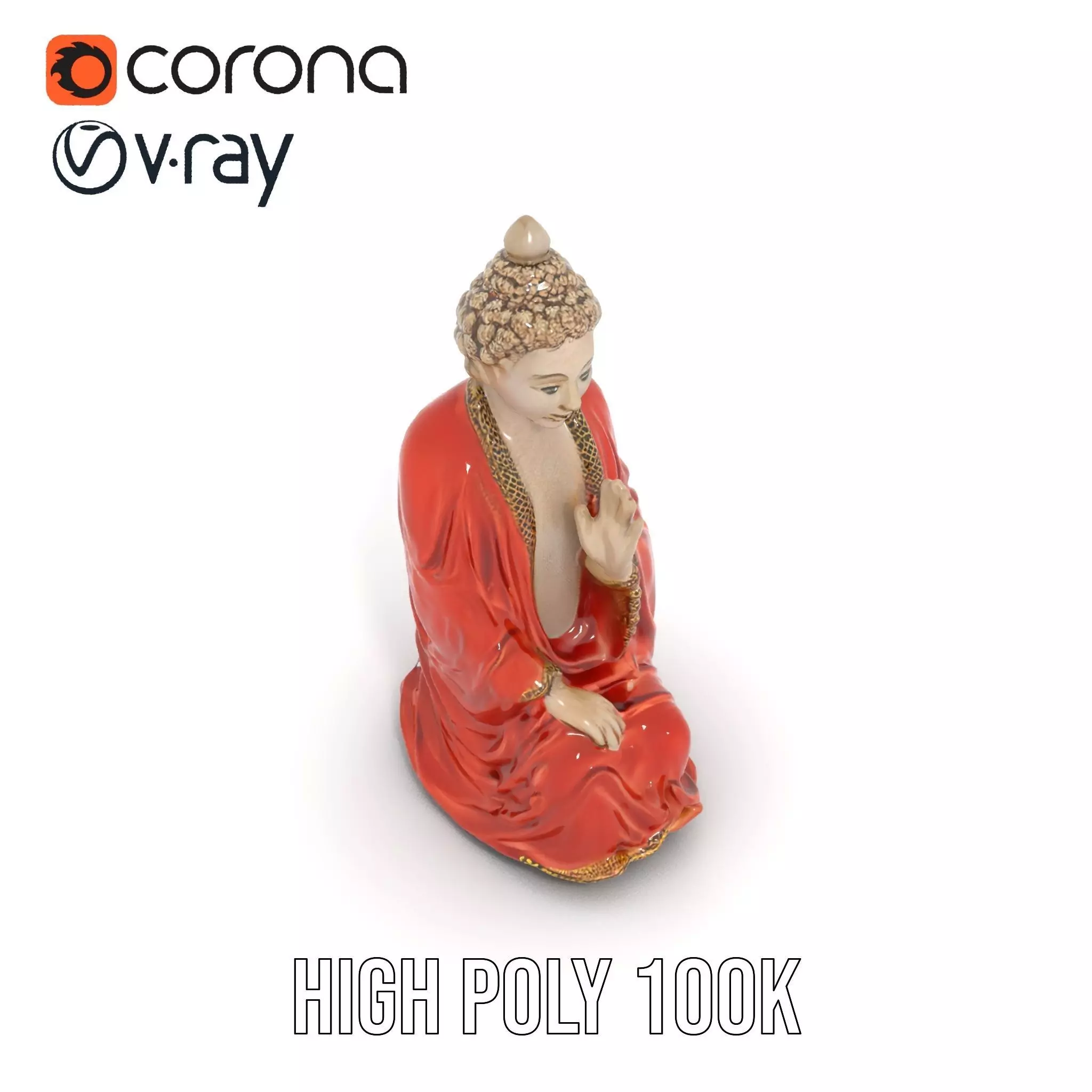 Buddha Serenity Statue model pack Low-poly 3D model_20
