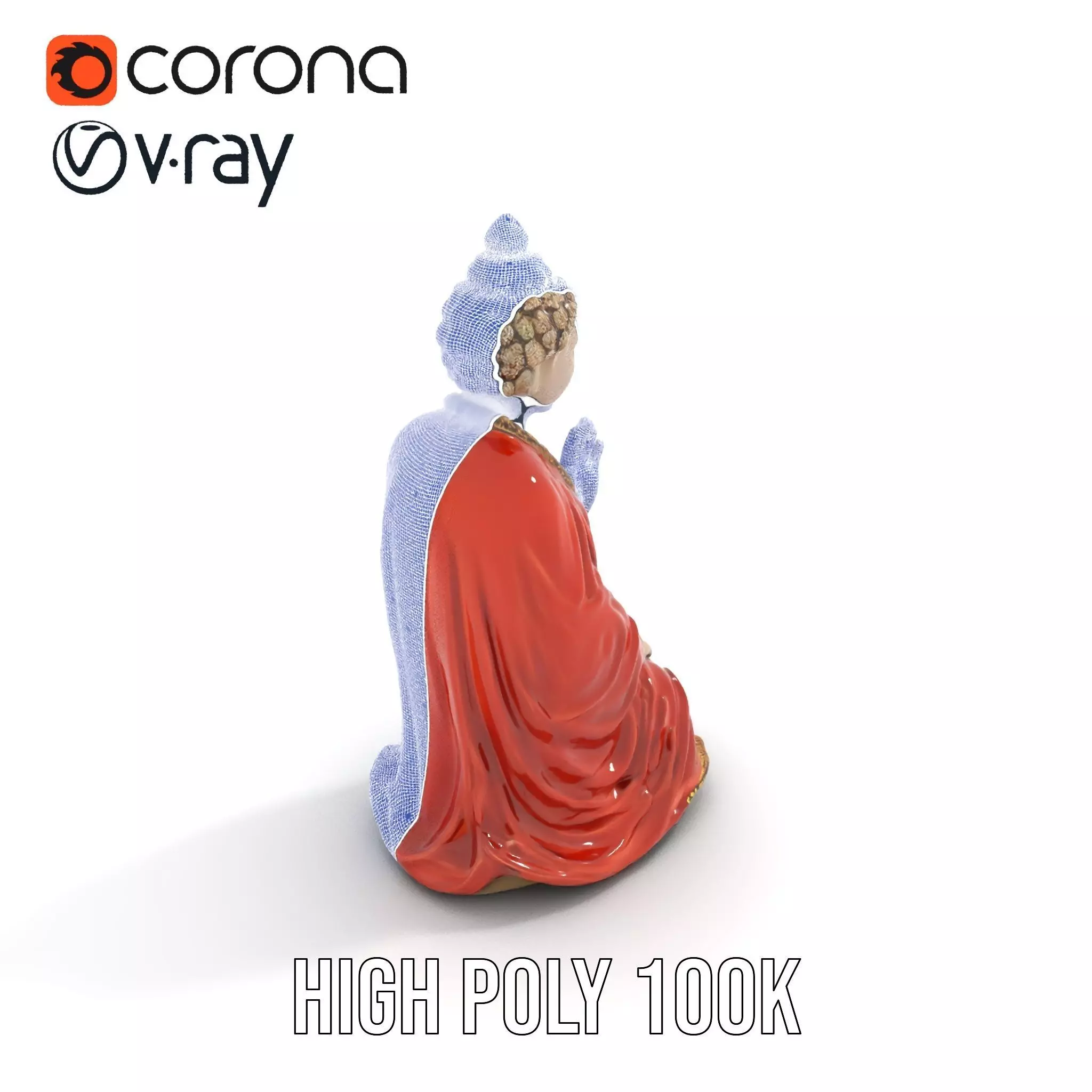 Buddha Serenity Statue model pack Low-poly 3D model_32