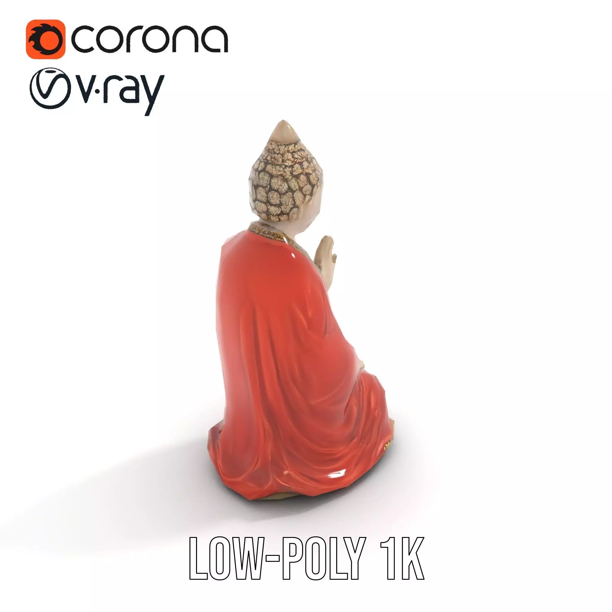 Buddha Serenity Statue model pack Low-poly 3D model_7