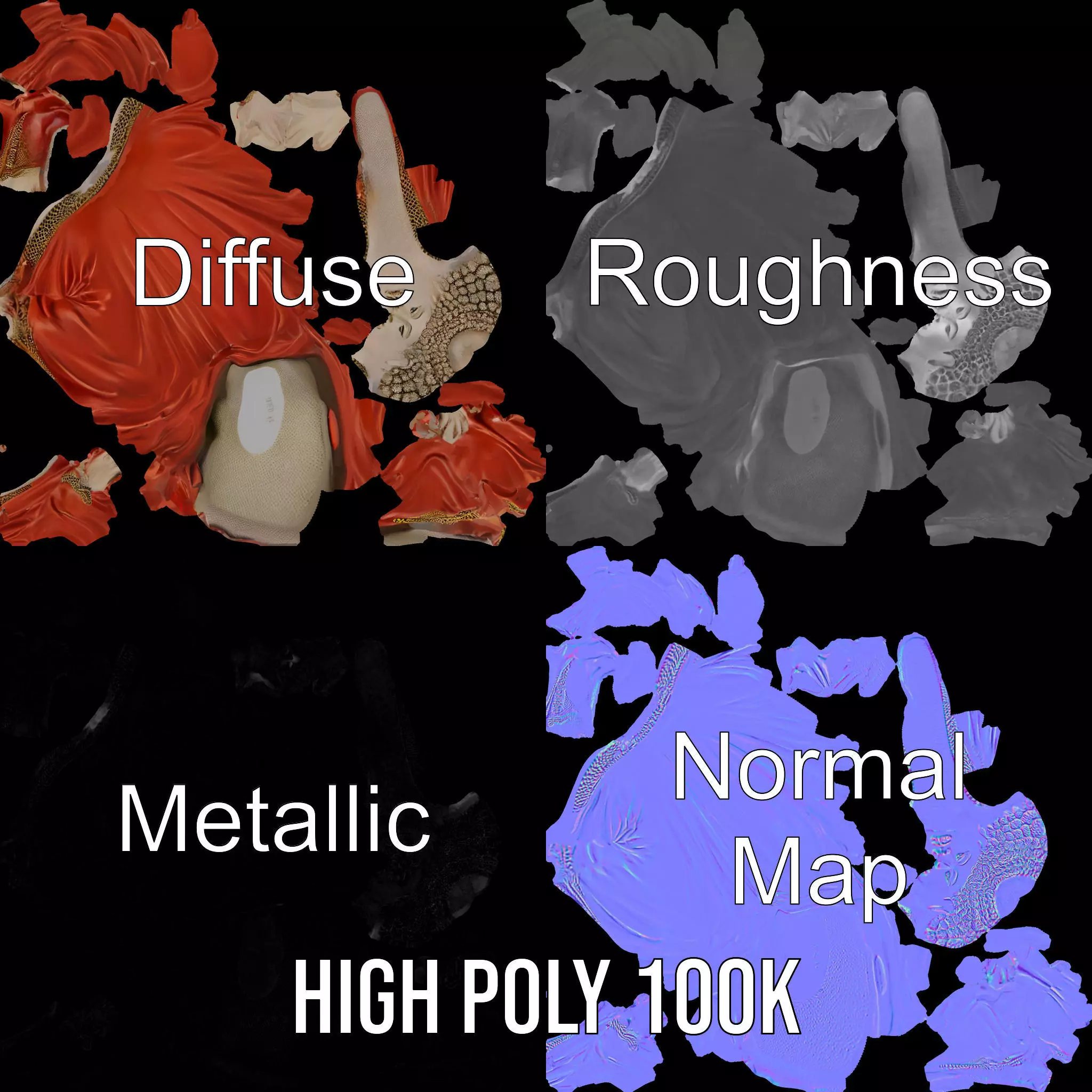 Buddha Serenity Statue model pack Low-poly 3D model_3