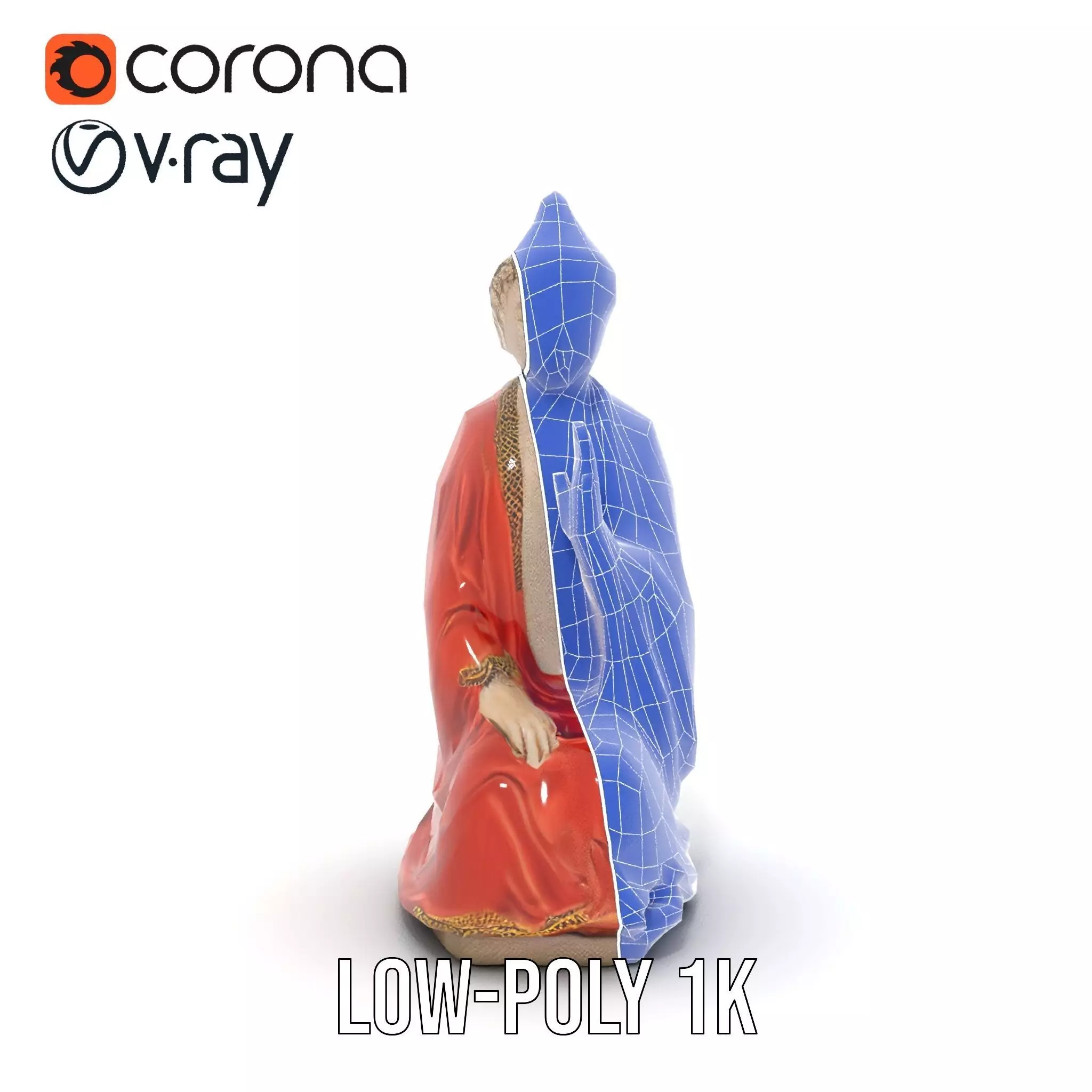 Buddha Serenity Statue model pack Low-poly 3D model_28