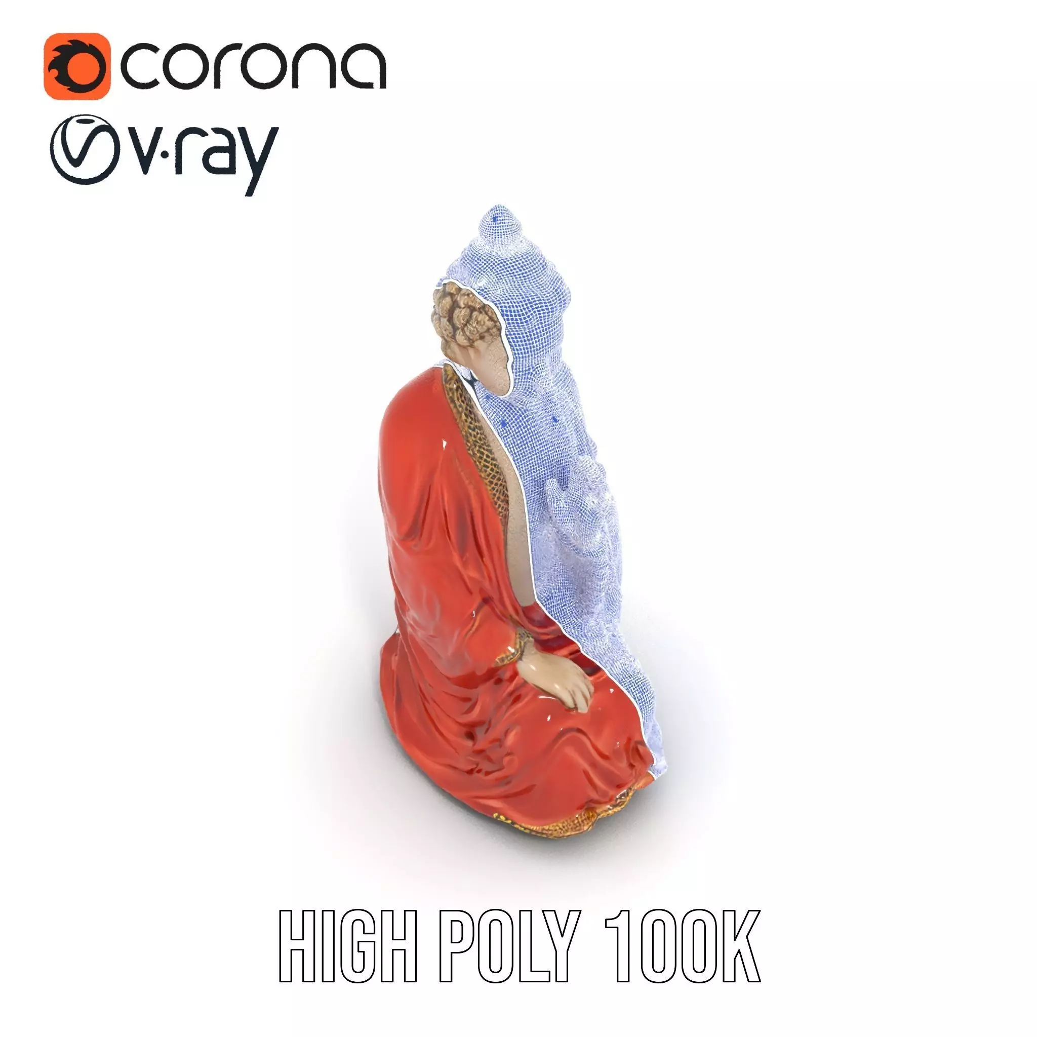 Buddha Serenity Statue model pack Low-poly 3D model_23