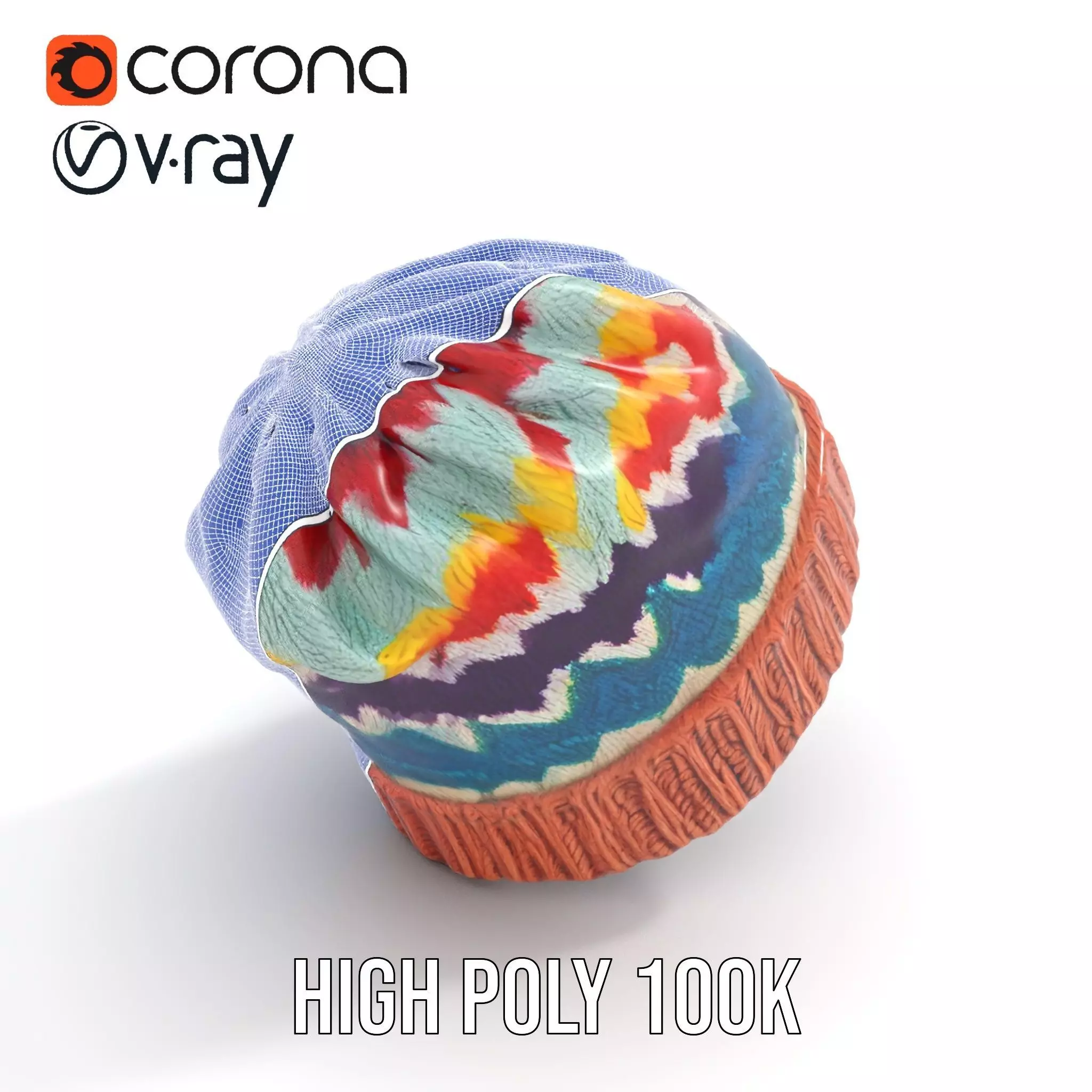 Colorful Knit Beanie model pack Low-poly 3D model_33