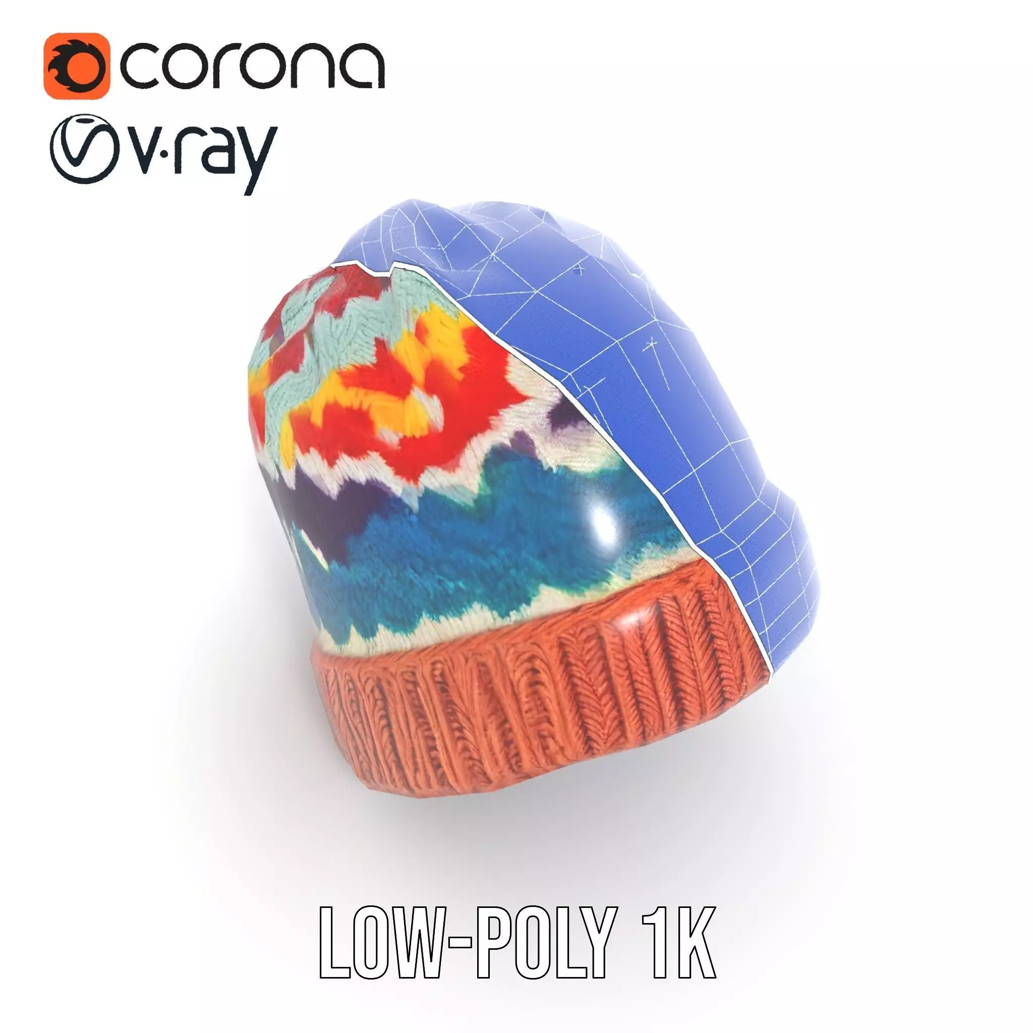 Colorful Knit Beanie model pack Low-poly 3D model_30