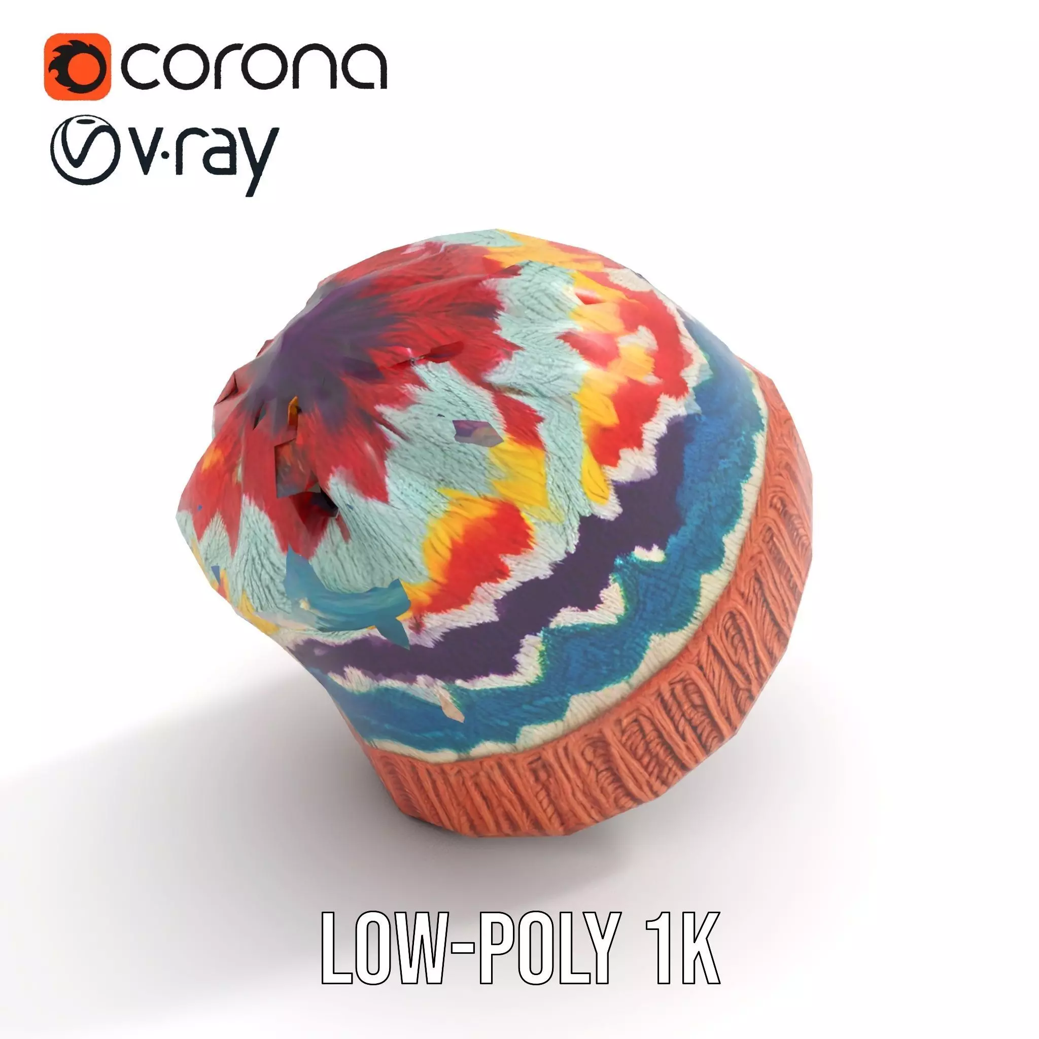 Colorful Knit Beanie model pack Low-poly 3D model_24