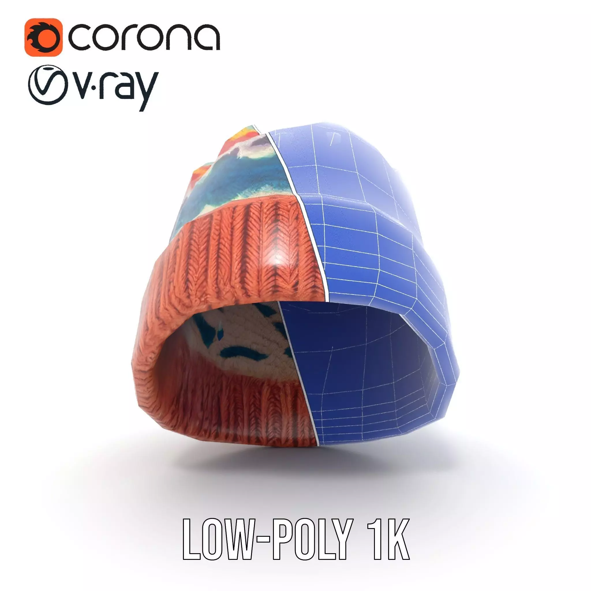 Colorful Knit Beanie model pack Low-poly 3D model_20