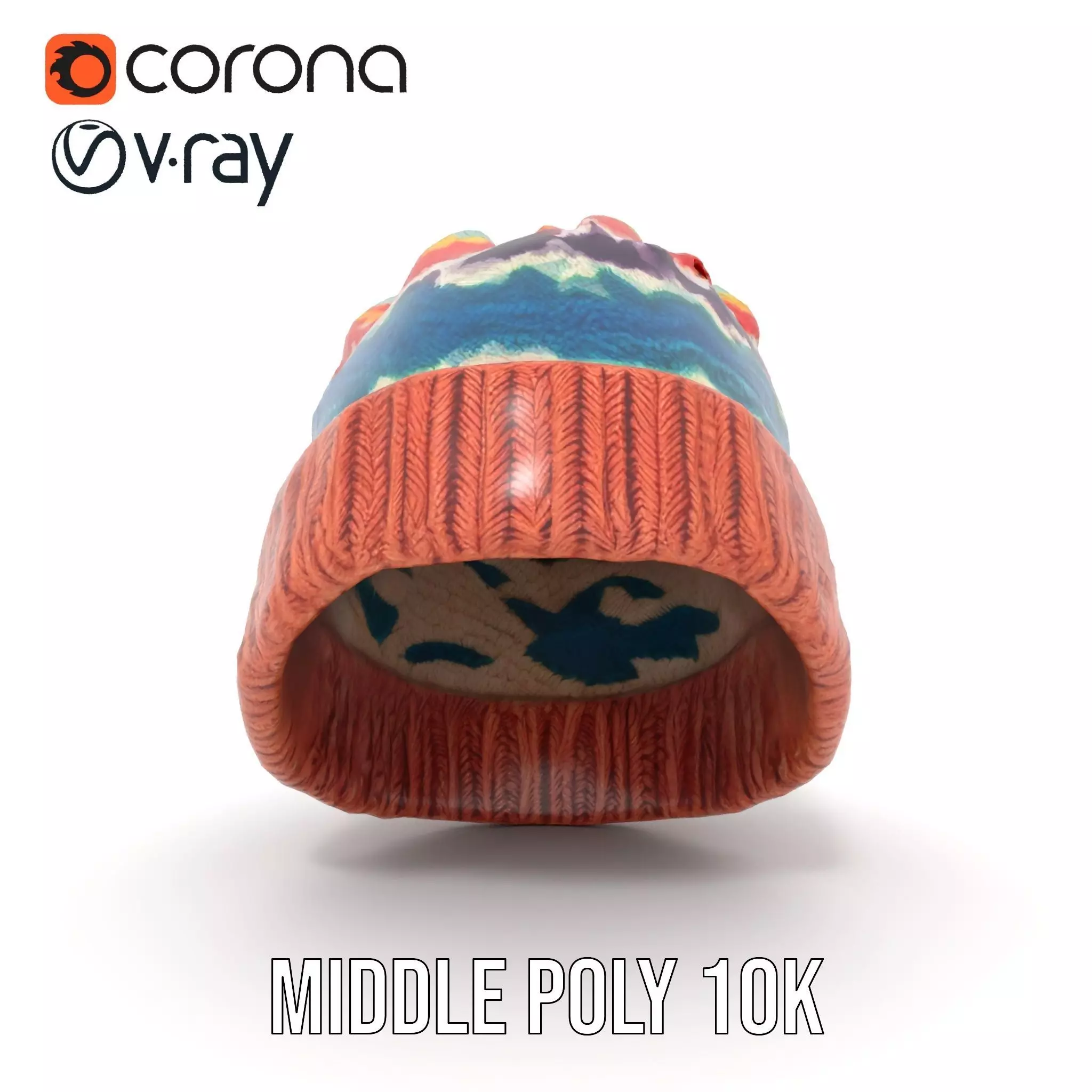 Colorful Knit Beanie model pack Low-poly 3D model_16