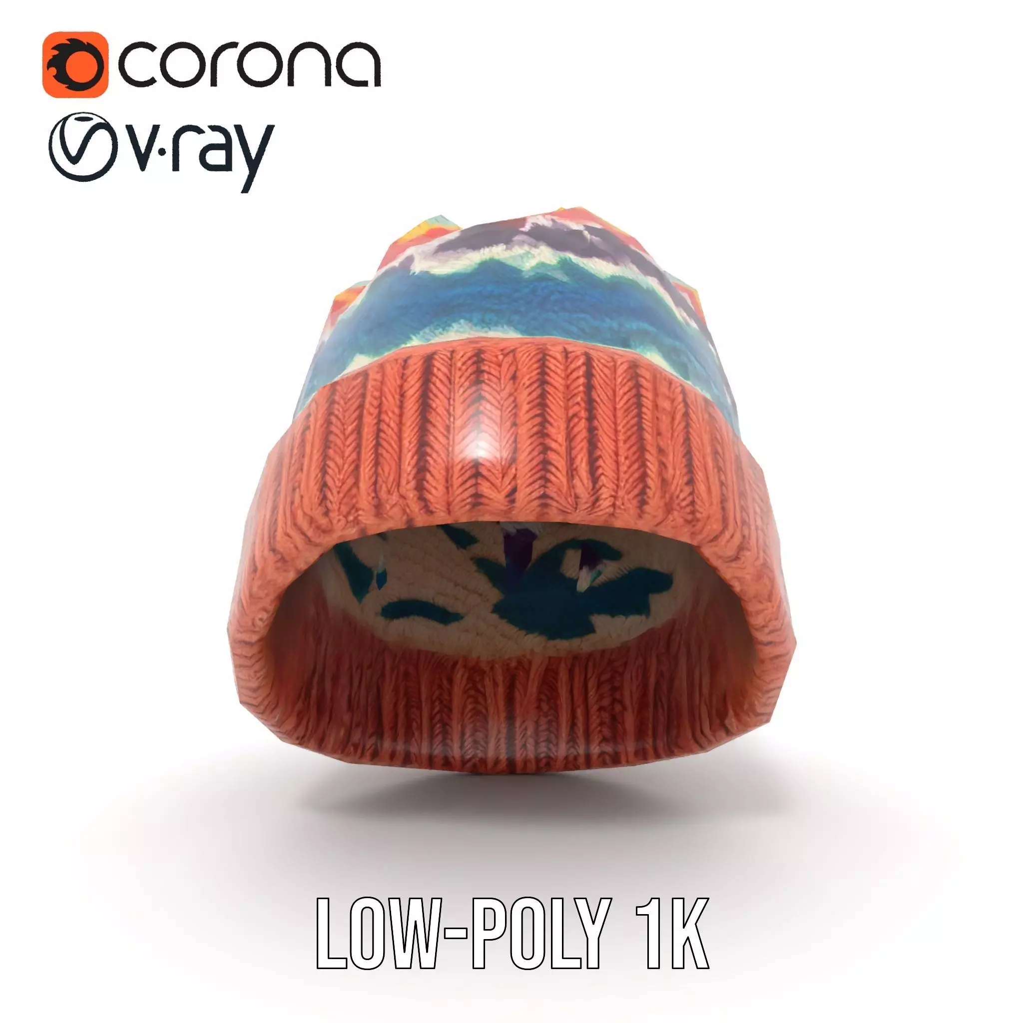 Colorful Knit Beanie model pack Low-poly 3D model_14