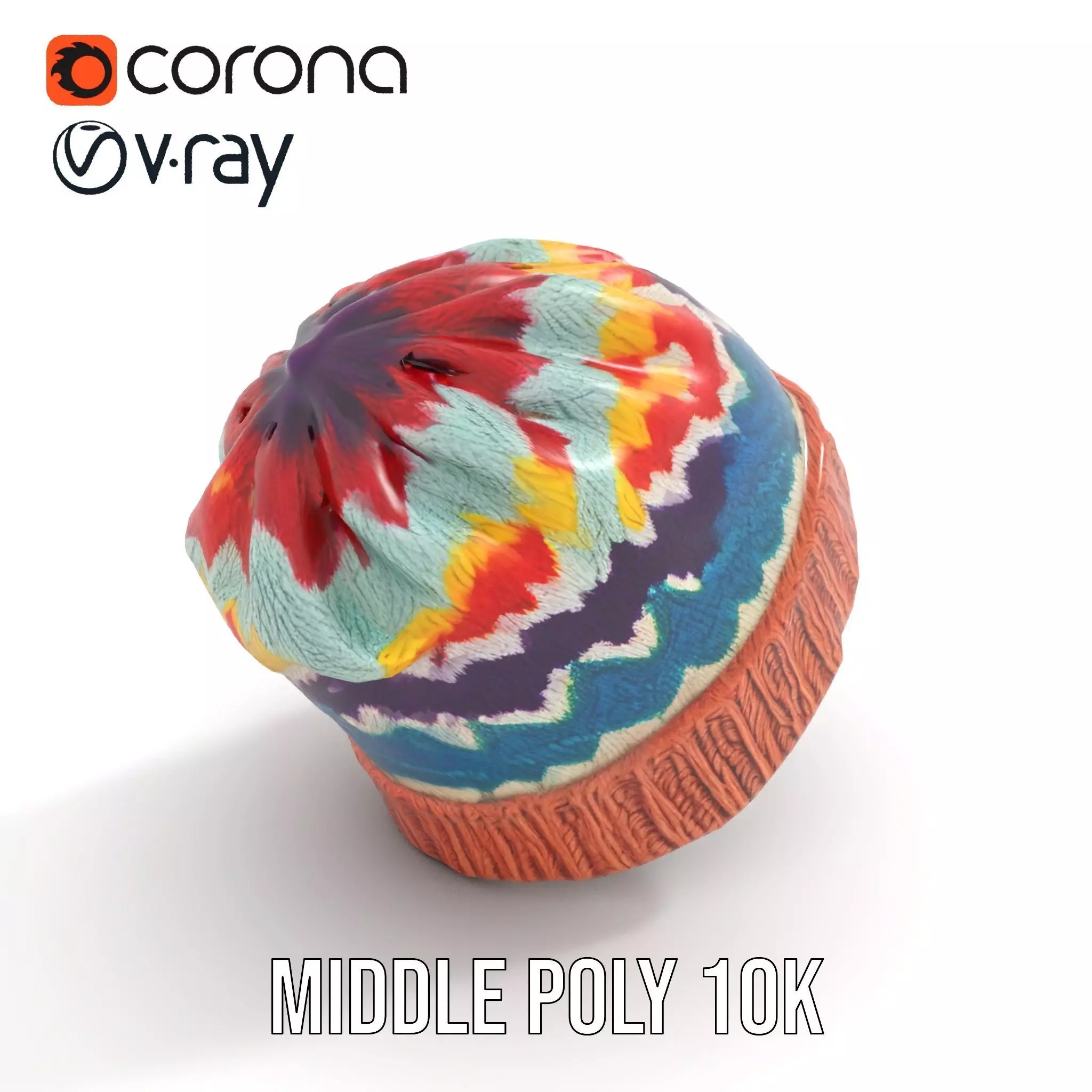 Colorful Knit Beanie model pack Low-poly 3D model_6