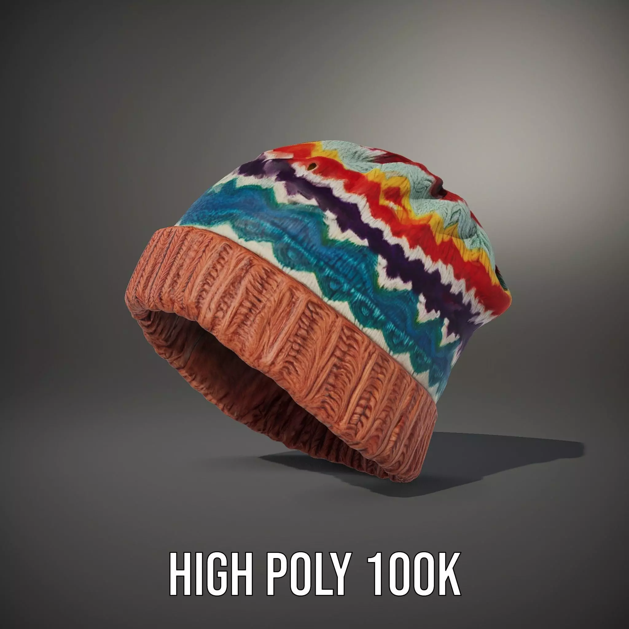 Colorful Knit Beanie model pack Low-poly 3D model_10