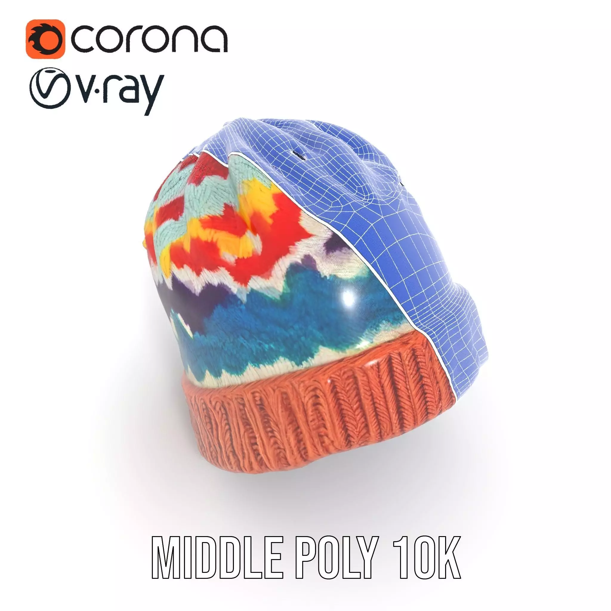 Colorful Knit Beanie model pack Low-poly 3D model_26