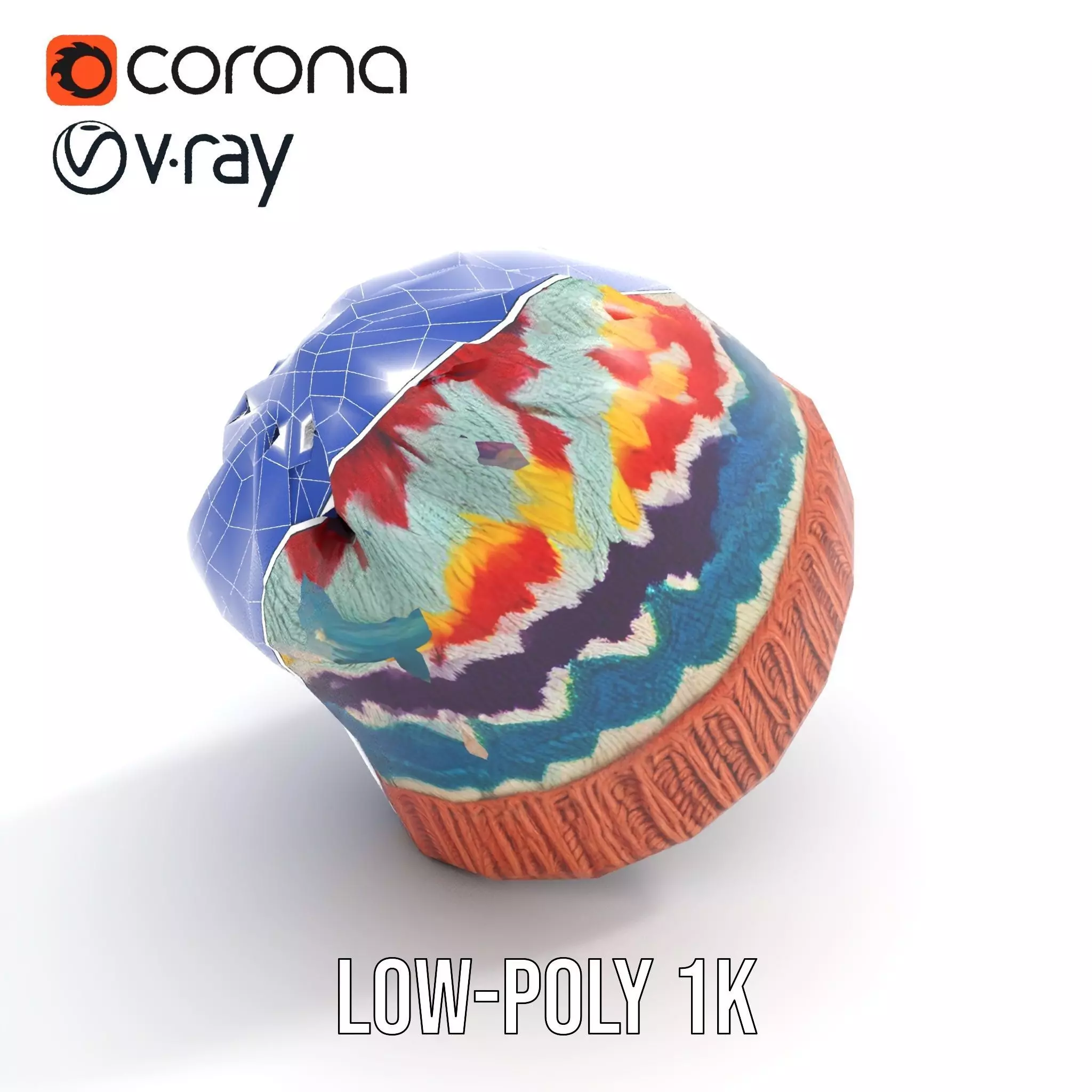 Colorful Knit Beanie model pack Low-poly 3D model_22