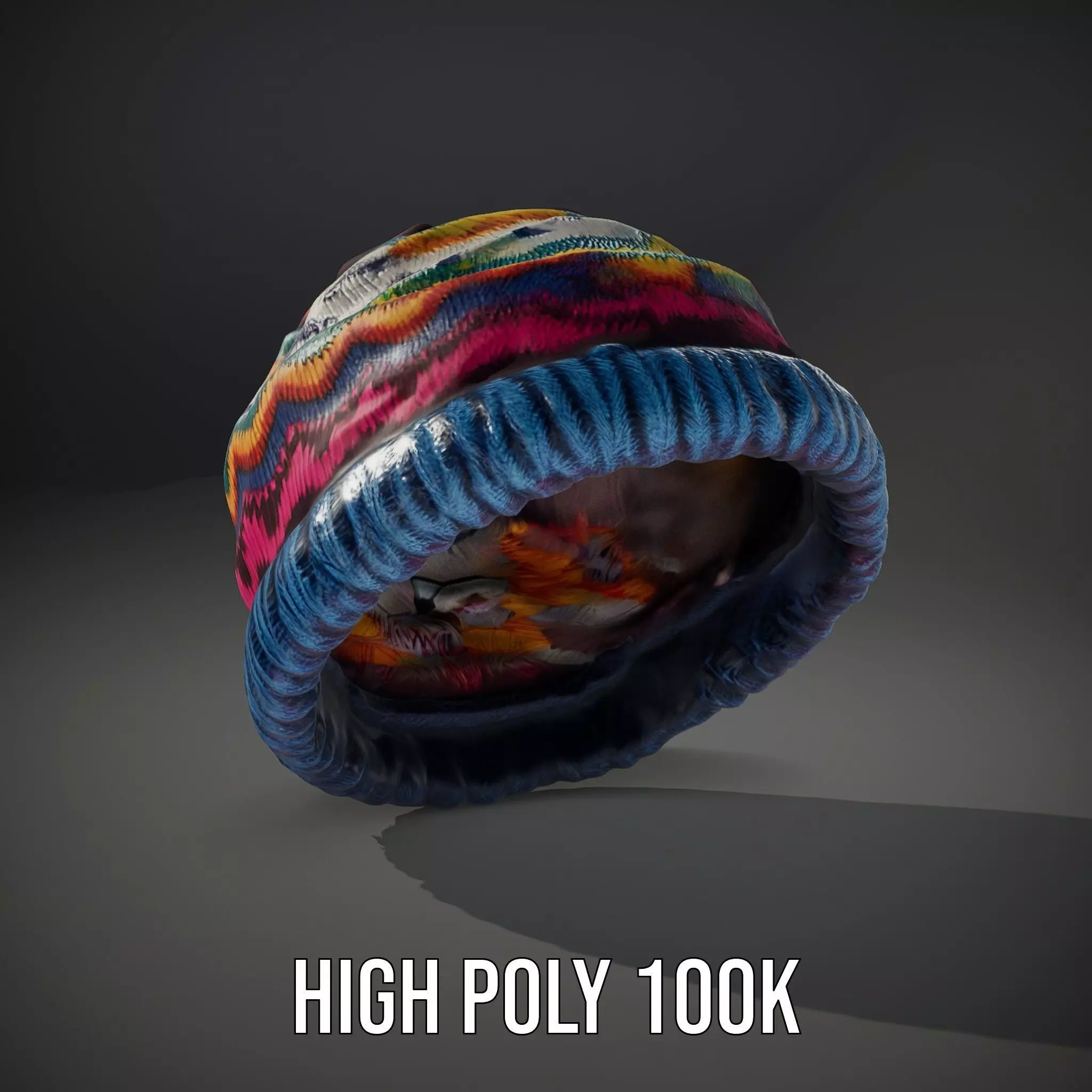 Colorful Knit Beanie model pack Low-poly 3D model_8