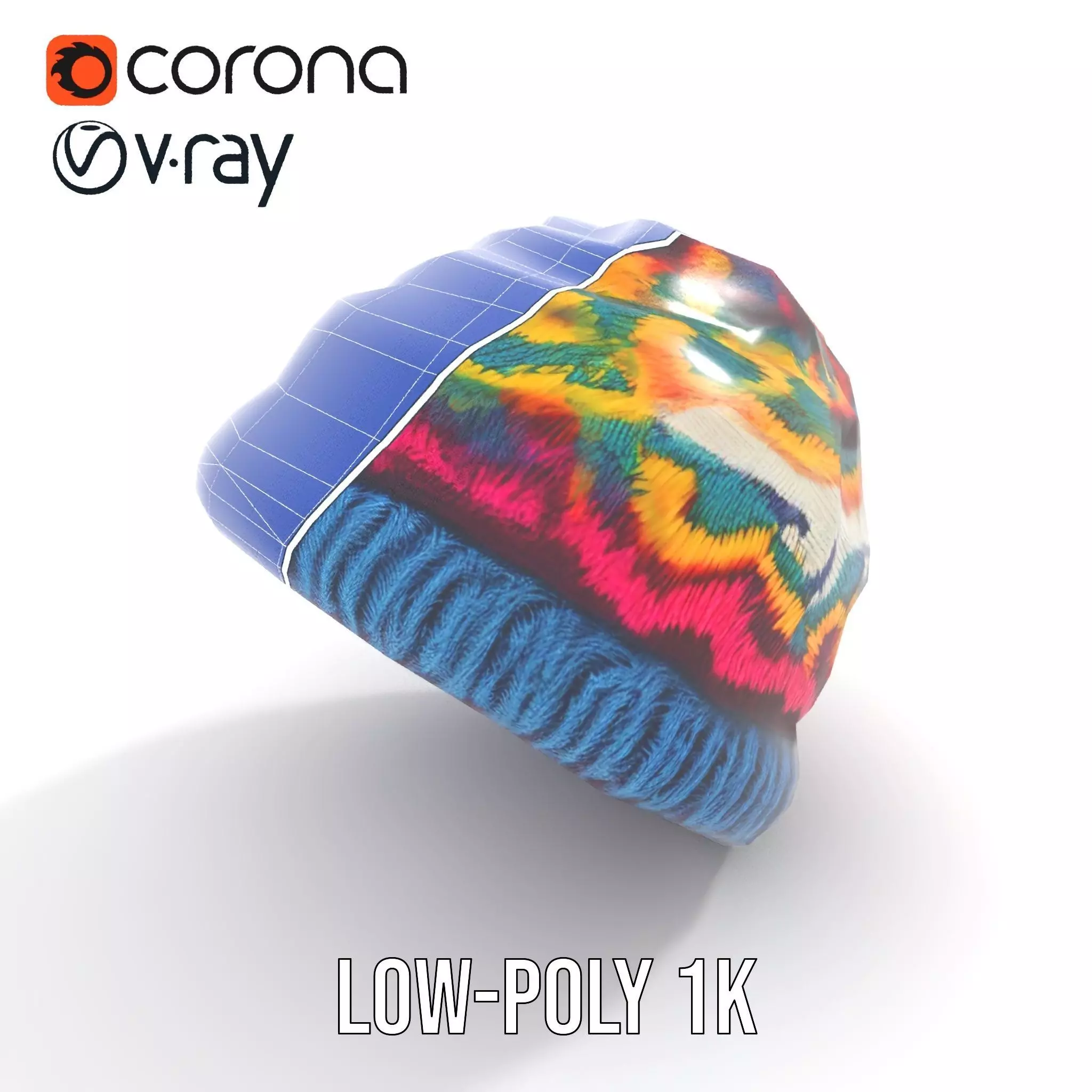 Colorful Knit Beanie model pack Low-poly 3D model_30