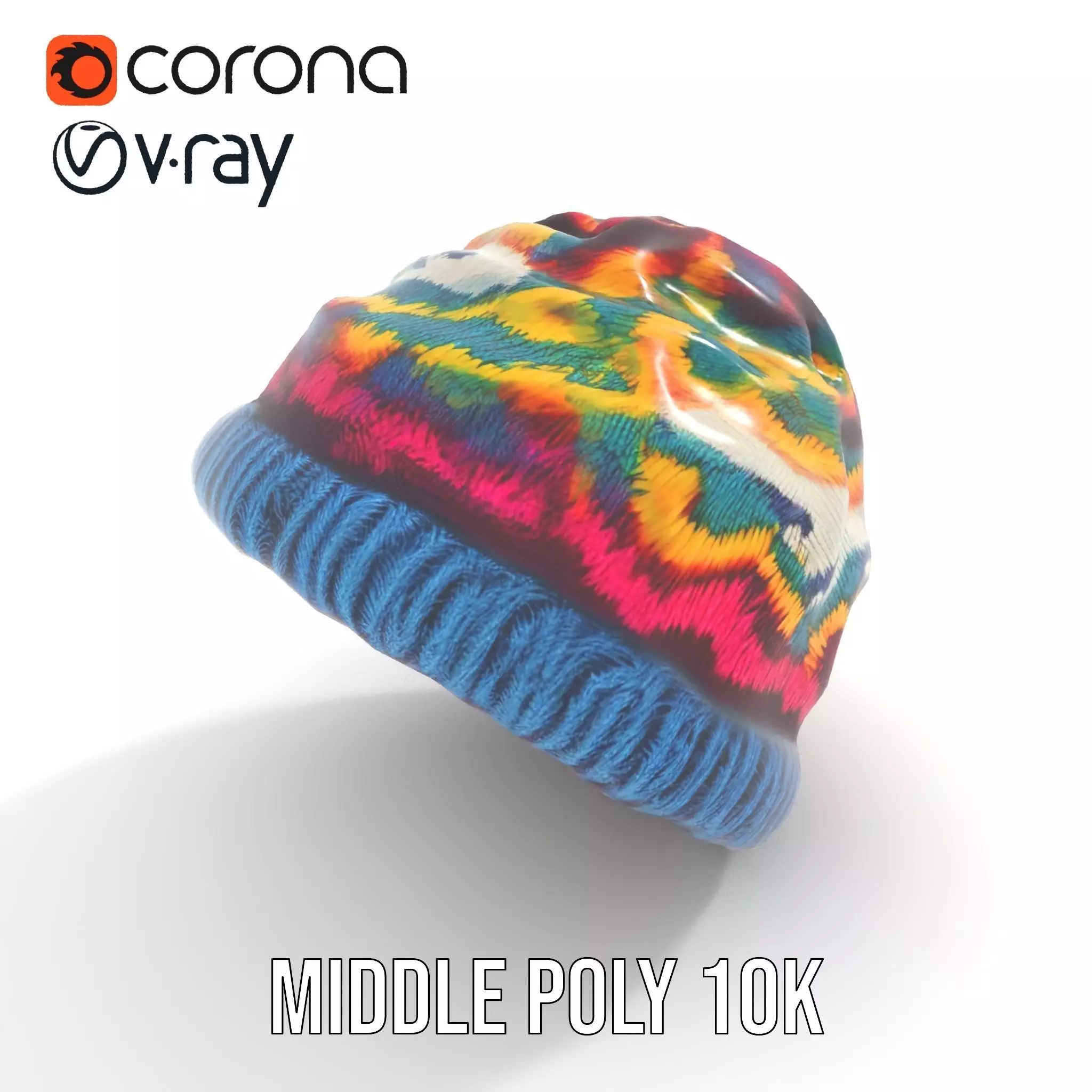 Colorful Knit Beanie model pack Low-poly 3D model_15