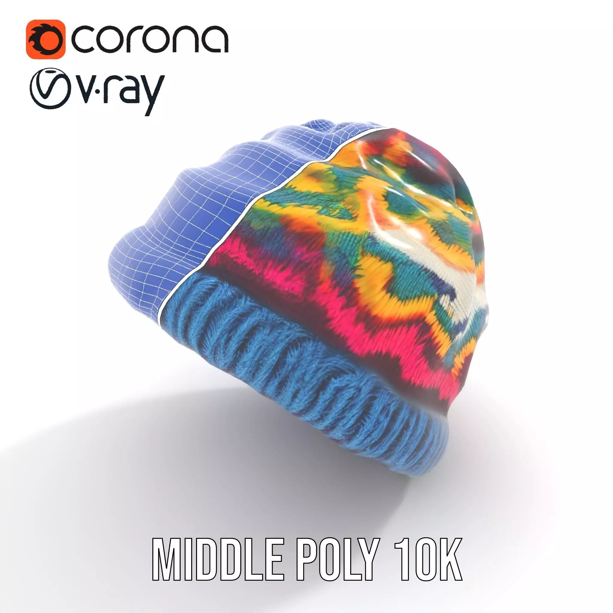 Colorful Knit Beanie model pack Low-poly 3D model_18