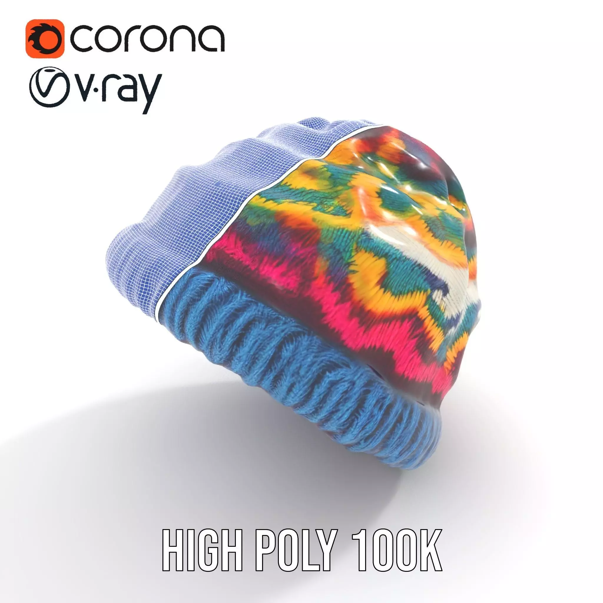 Colorful Knit Beanie model pack Low-poly 3D model_31