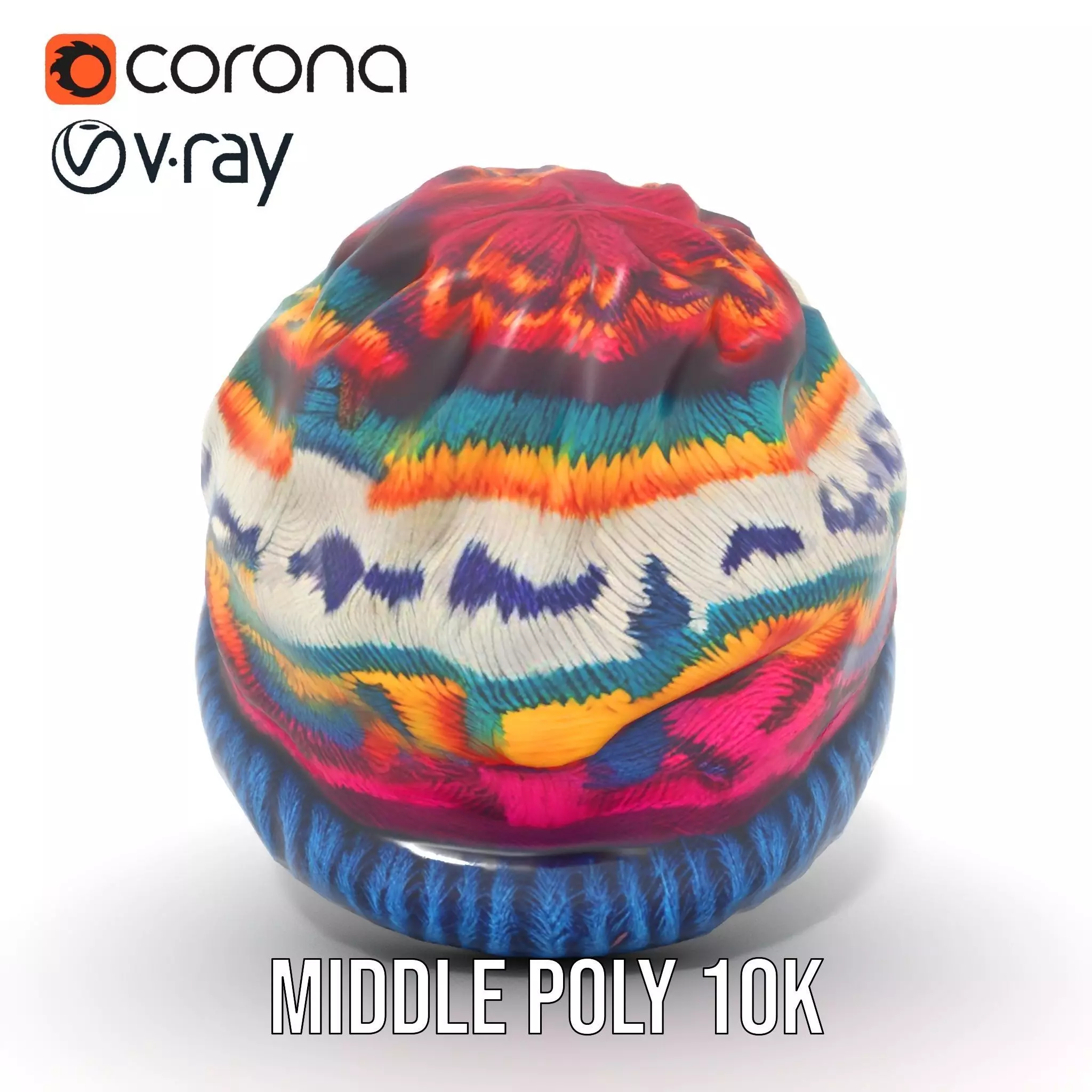 Colorful Knit Beanie model pack Low-poly 3D model_21