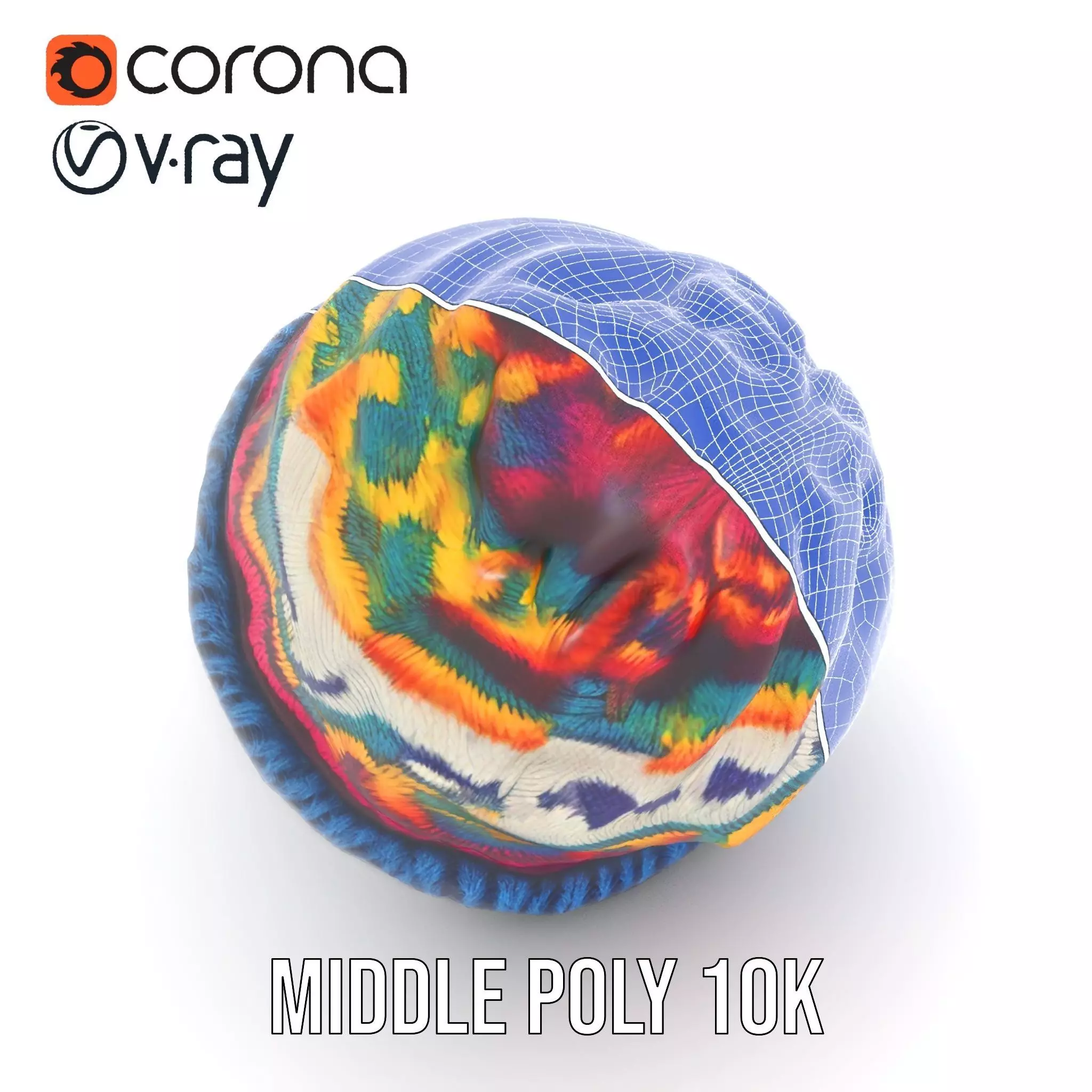 Colorful Knit Beanie model pack Low-poly 3D model_26