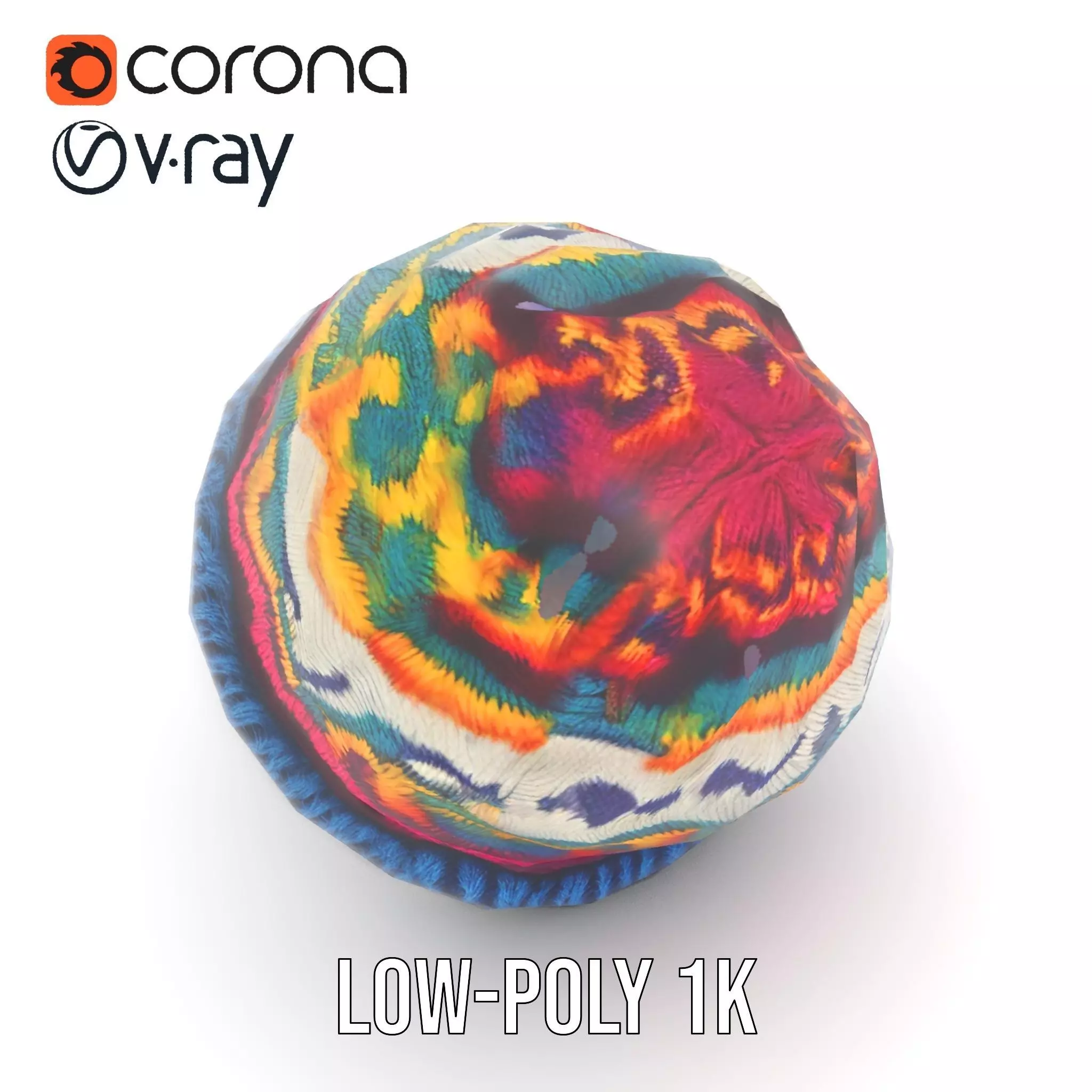 Colorful Knit Beanie model pack Low-poly 3D model_19