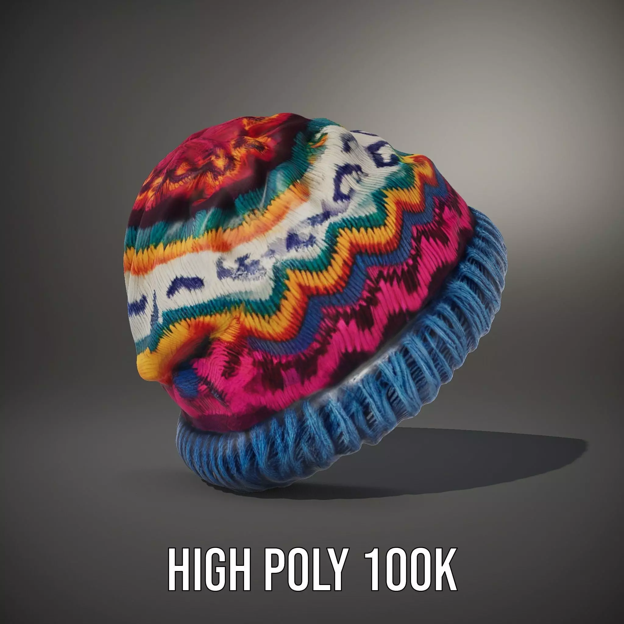 Colorful Knit Beanie model pack Low-poly 3D model_10