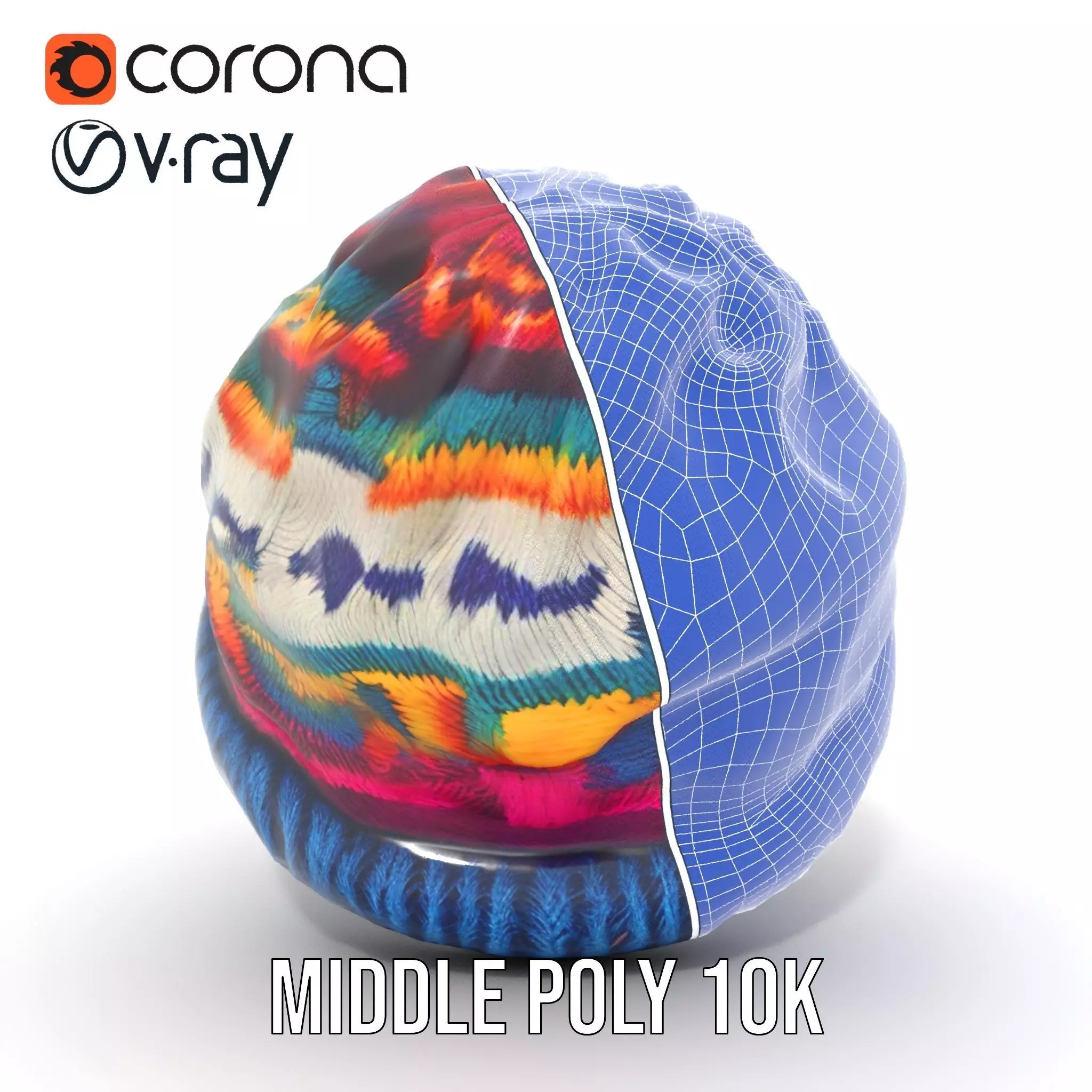 Colorful Knit Beanie model pack Low-poly 3D model_23