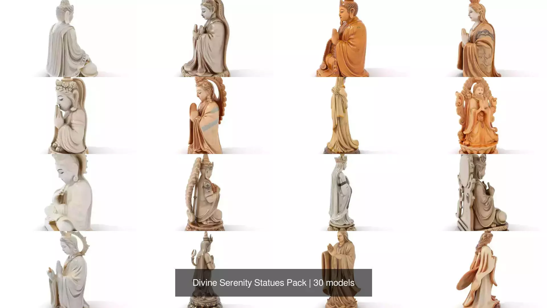 Divine Serenity Statues Pack 3D Model Collection_0