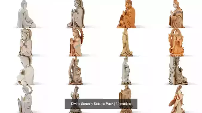 Divine Serenity Statues Pack 3D Model Collection