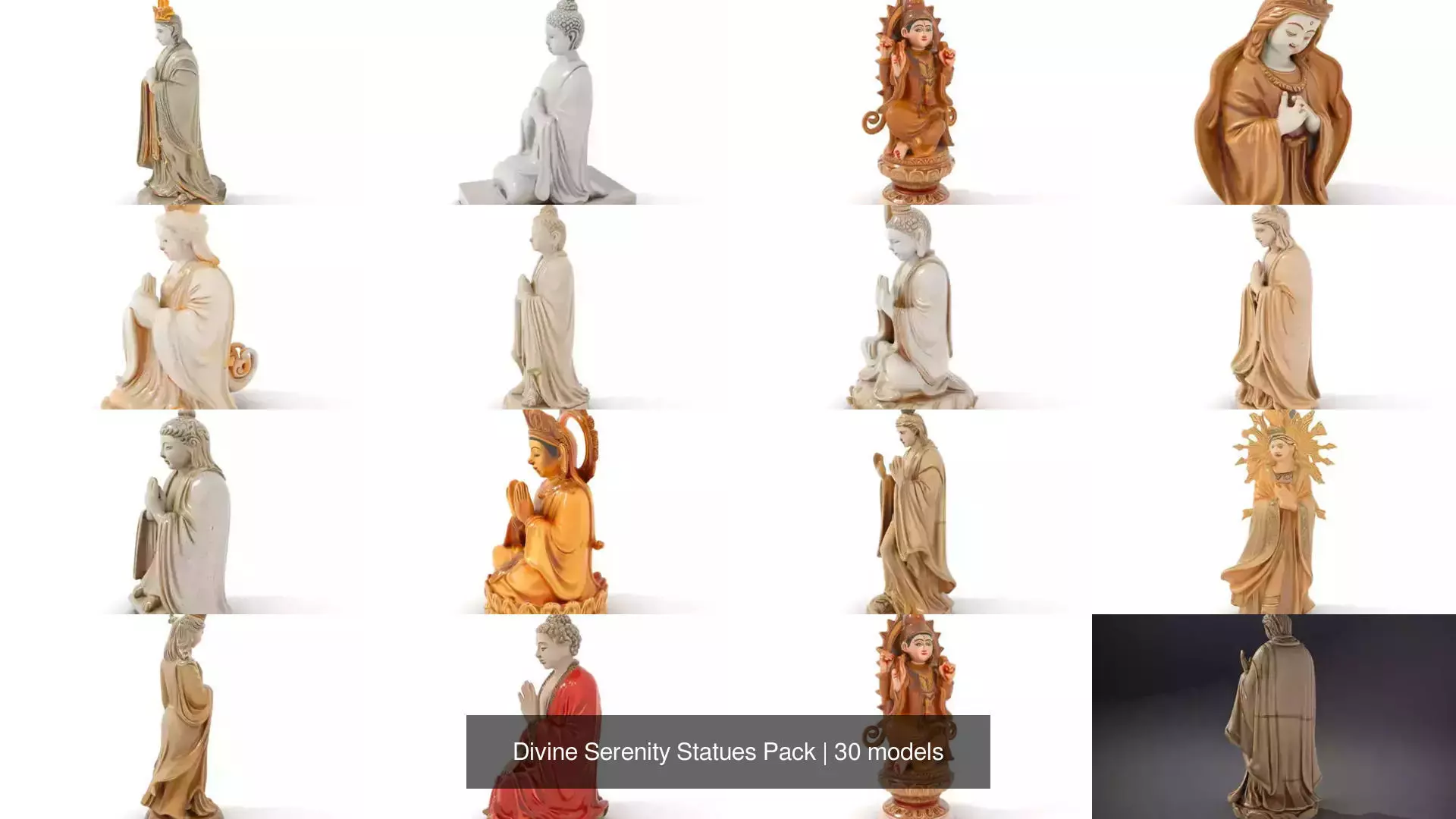 Divine Serenity Statues Pack 3D Model Collection_32