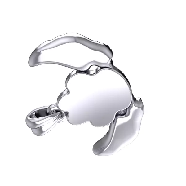 Dog Paw Print Wings Pendant Footprint Necklace Memorial Jewelry 3D print model_24