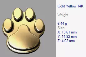 Dog Paw Print Wings Pendant Footprint Necklace Memorial Jewelry 3D print model_36