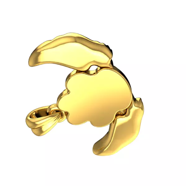 Dog Paw Print Wings Pendant Footprint Necklace Memorial Jewelry 3D print model_28