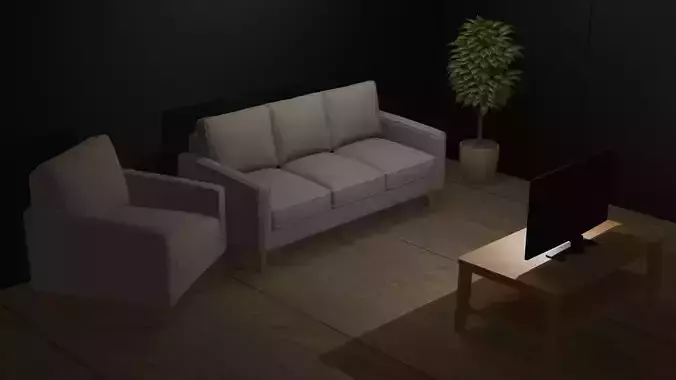 Modern Living Room 3D Models Set