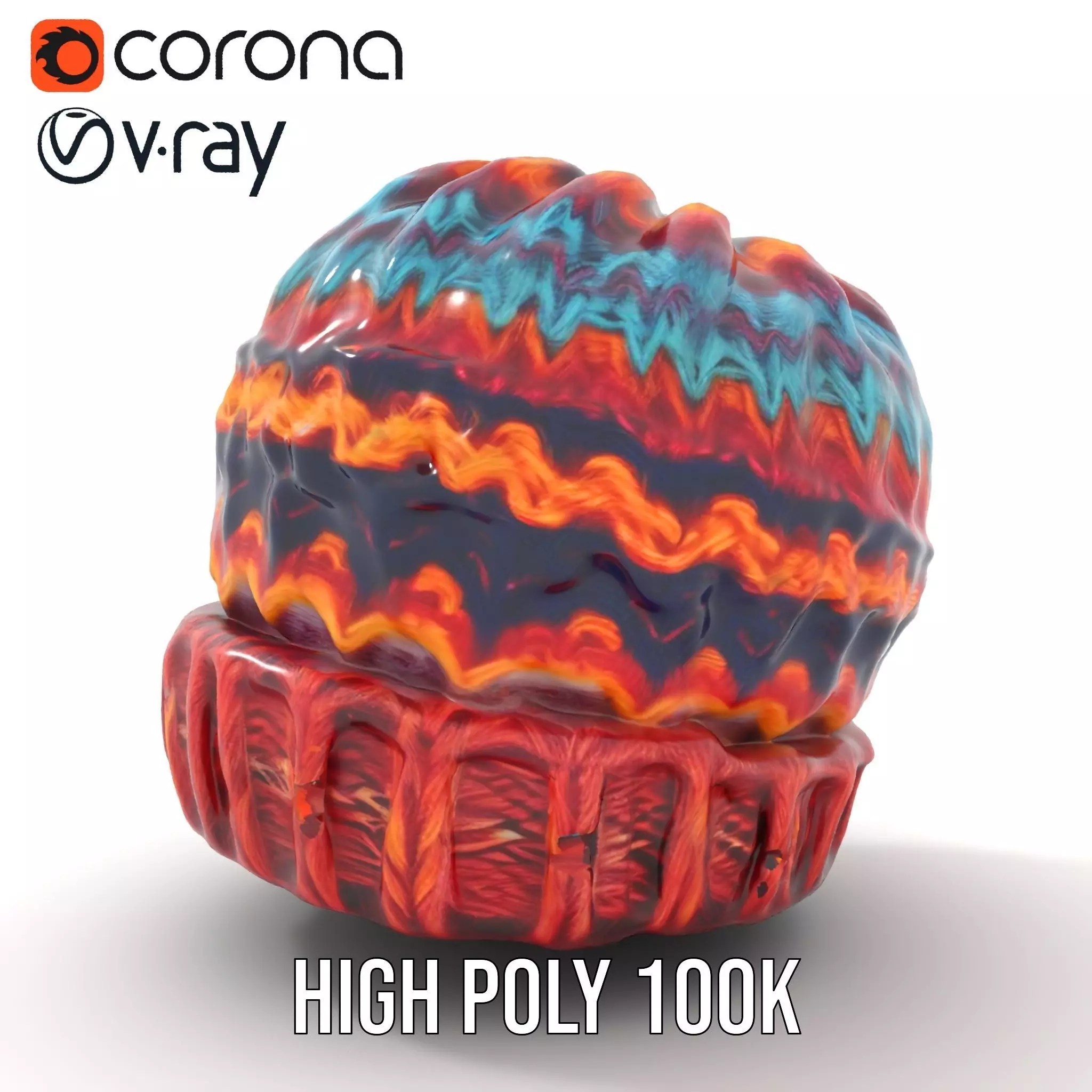 Colorful Knitted Beanie model pack Low-poly 3D model_23