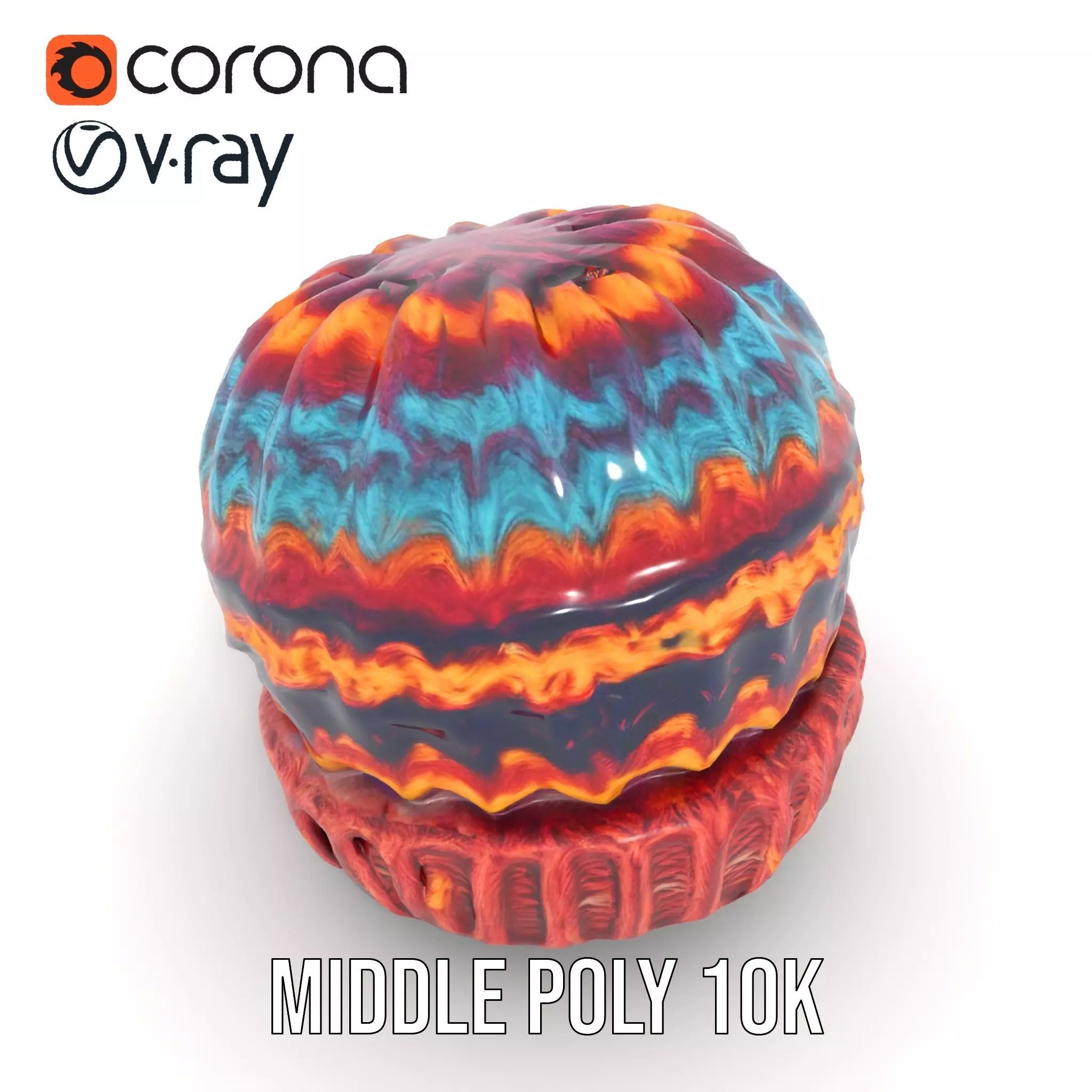 Colorful Knitted Beanie model pack Low-poly 3D model_6