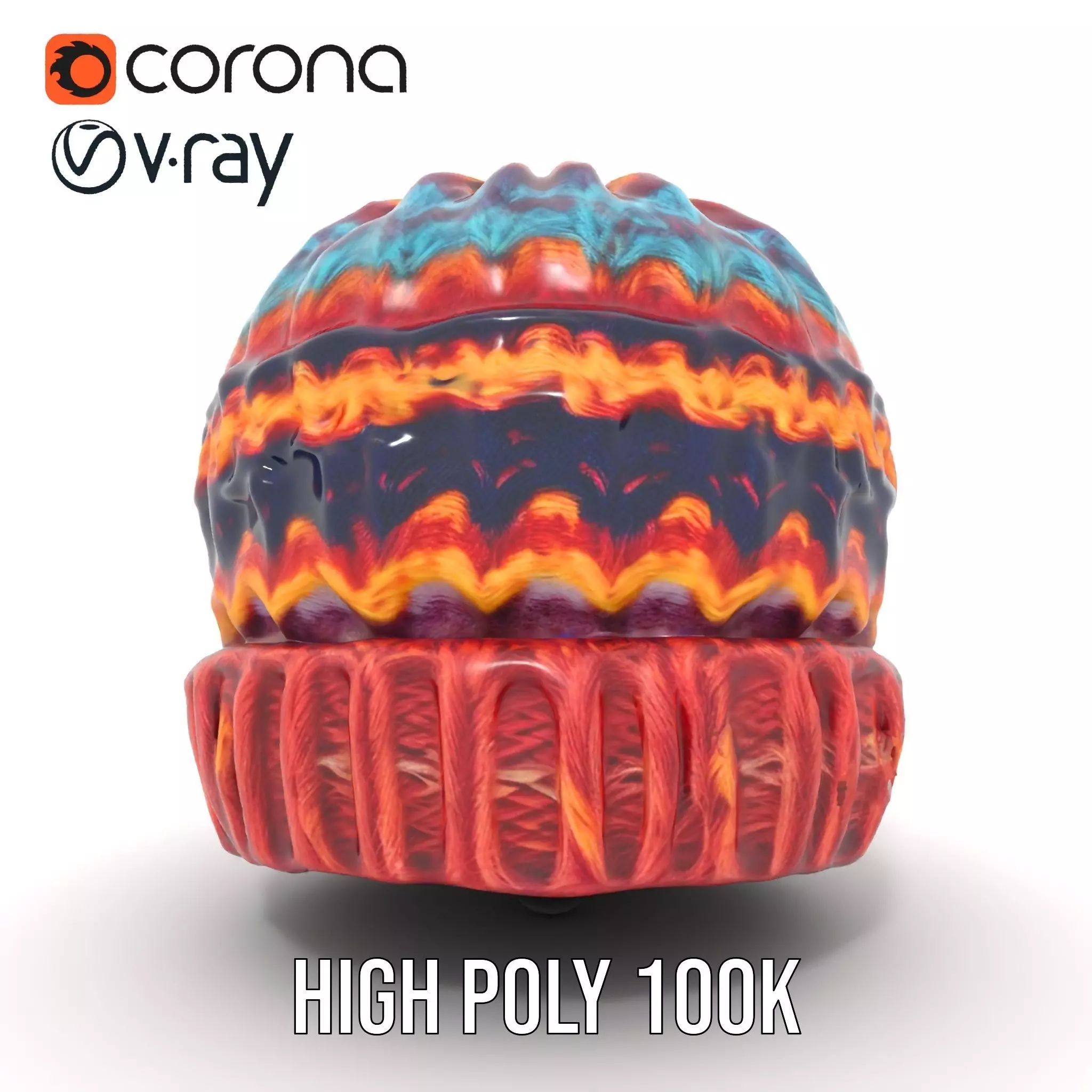 Colorful Knitted Beanie model pack Low-poly 3D model_26