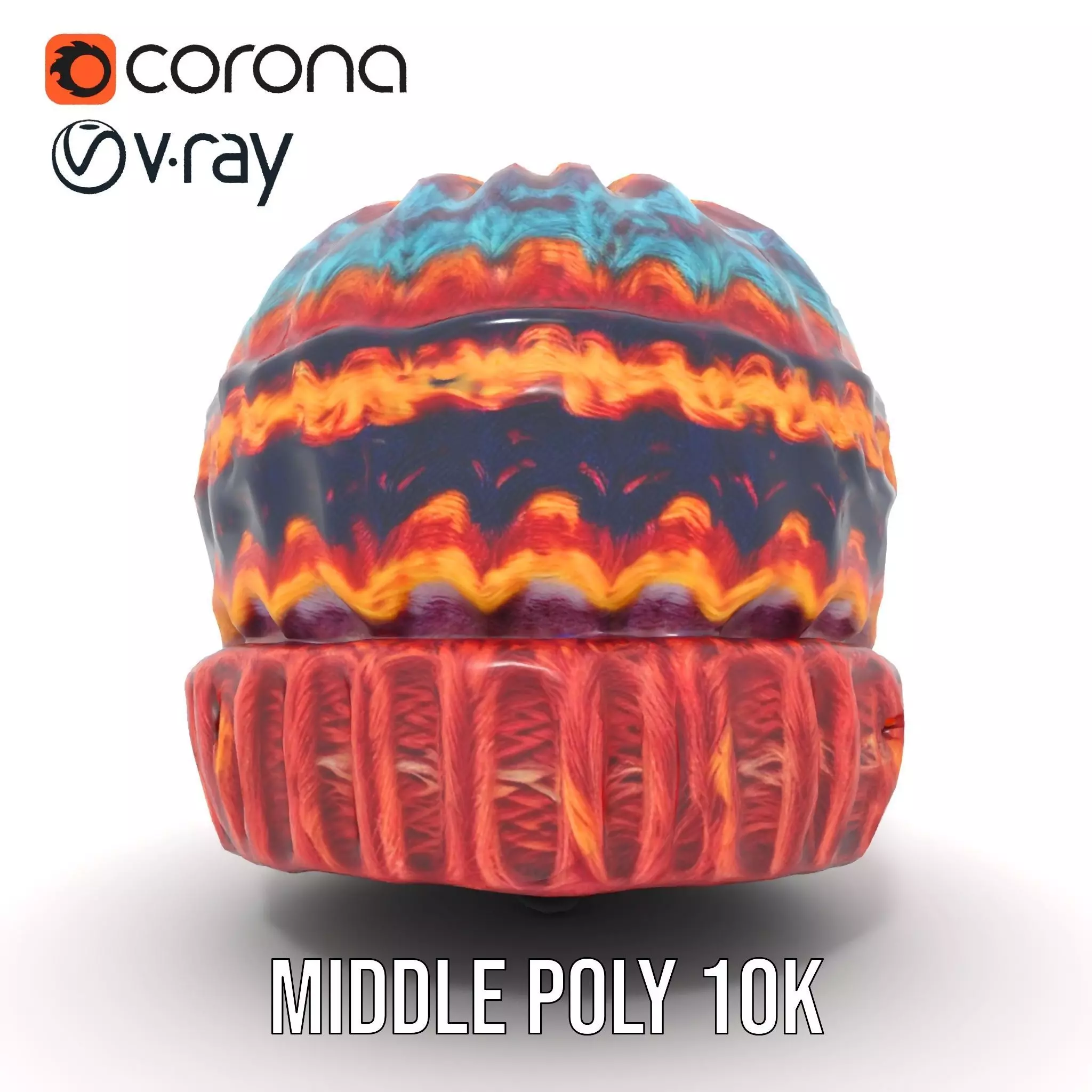 Colorful Knitted Beanie model pack Low-poly 3D model_18