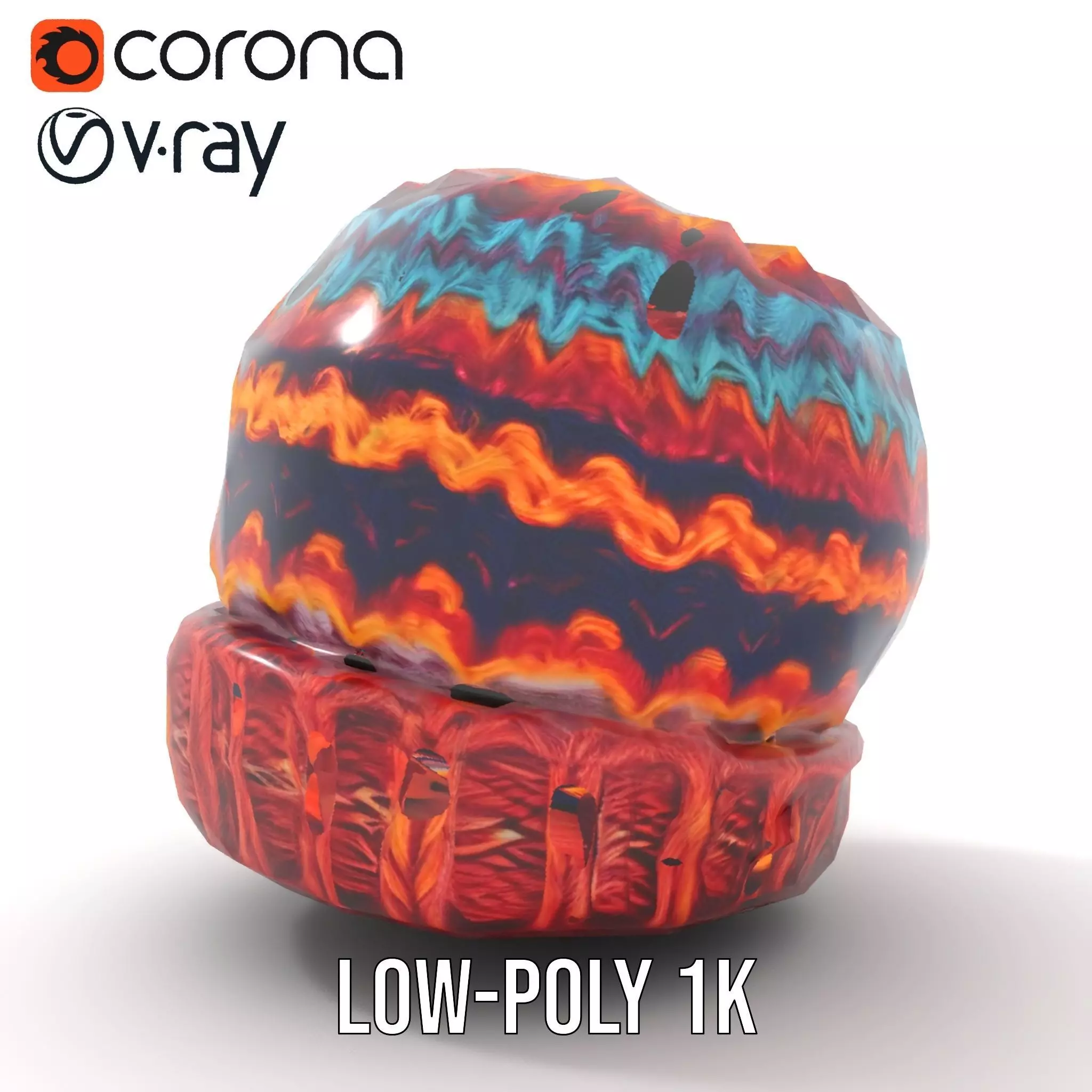 Colorful Knitted Beanie model pack Low-poly 3D model_9