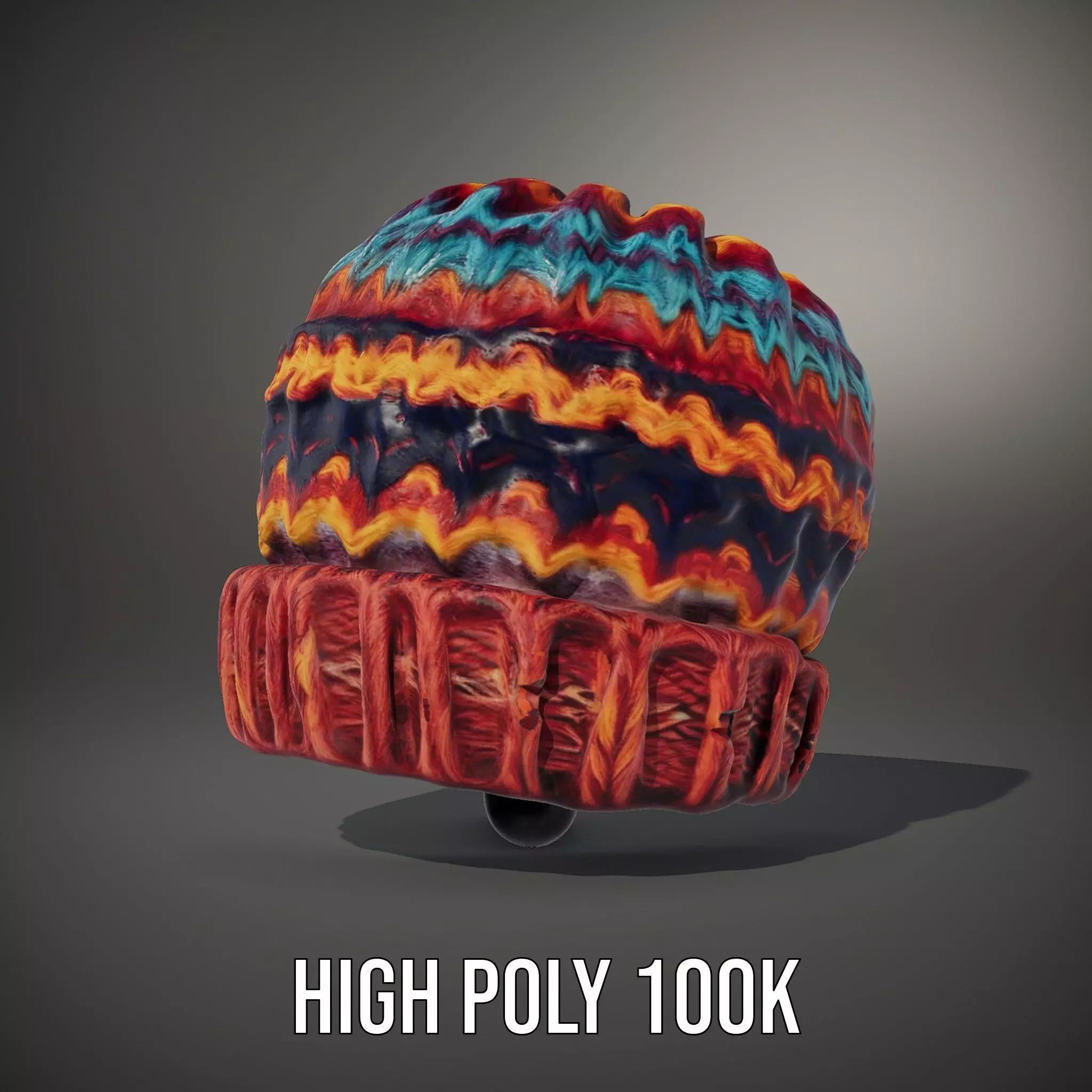 Colorful Knitted Beanie model pack Low-poly 3D model_8