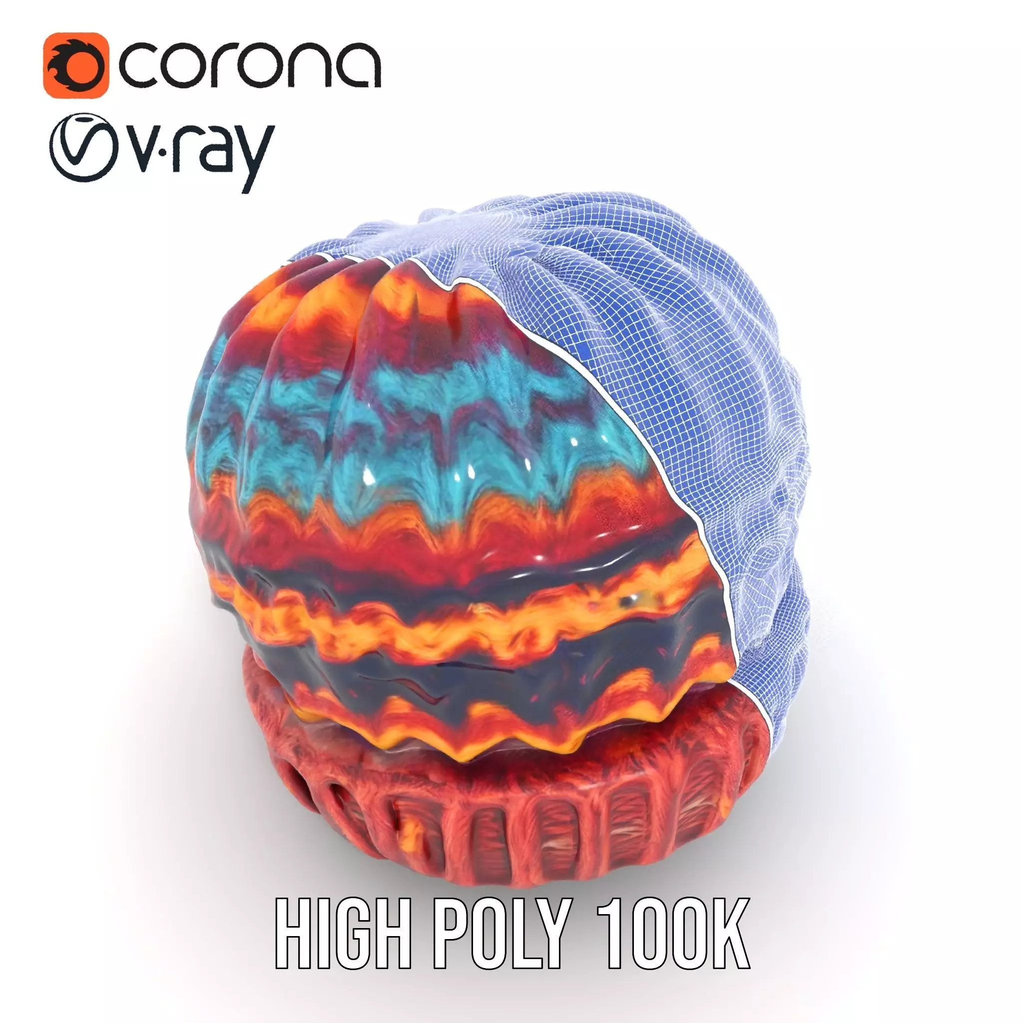 Colorful Knitted Beanie model pack Low-poly 3D model_33